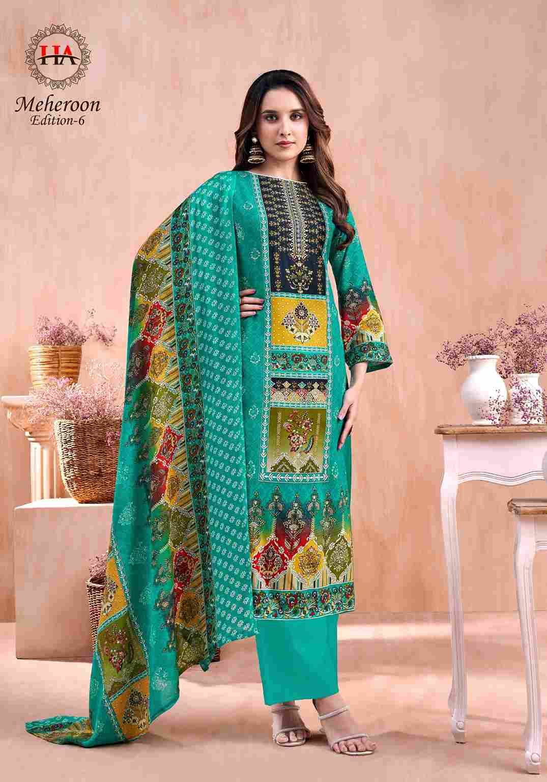 Meheroon Vol-6 By Harshit Fashion Hub 2022-849-01 To 2022-849-06 Series Beautiful Festive Suits Stylish Fancy Colorful Casual Wear & Ethnic Wear Pure Viscose Rayon Dresses At Wholesale Price