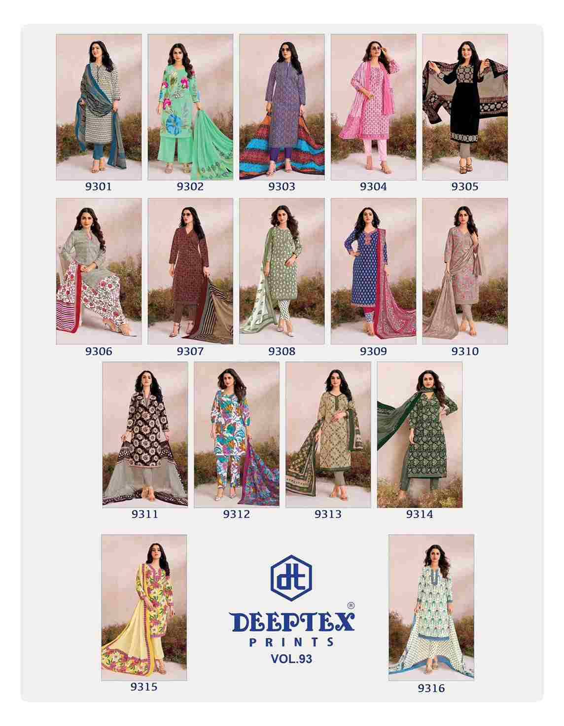 Miss India Vol-93 By Deeptex Prints 9301 To 9316 Series Beautiful Festive Suits Stylish Fancy Colorful Casual Wear & Ethnic Wear Cotton Print Dresses At Wholesale Price