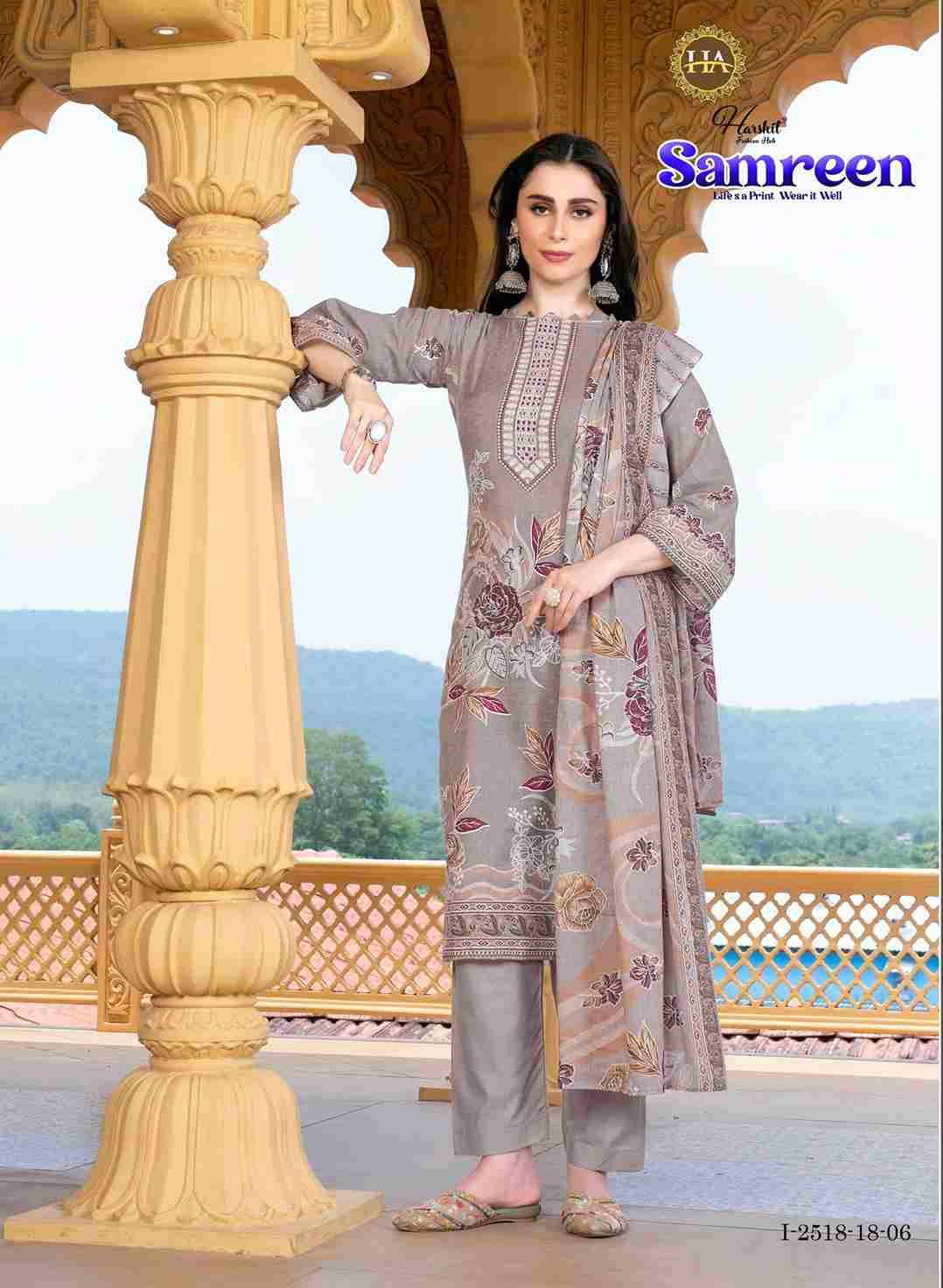 Samreen By Harshit Fashion Hub 2518-18-01 To 2518-18-06 Series Beautiful Festive Suits Stylish Fancy Colorful Casual Wear & Ethnic Wear Pure Cambric Print Dresses At Wholesale Price