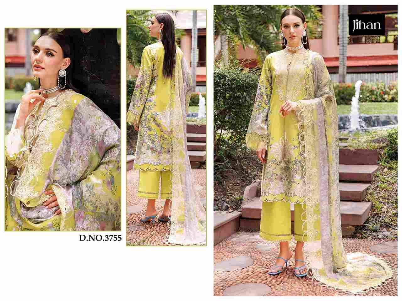 Jihan 3755 Colours By Jihan 3755 To 3755-B Series Beautiful Pakistani Suits Colorful Stylish Fancy Casual Wear & Ethnic Wear Pure Cotton Dresses At Wholesale Price