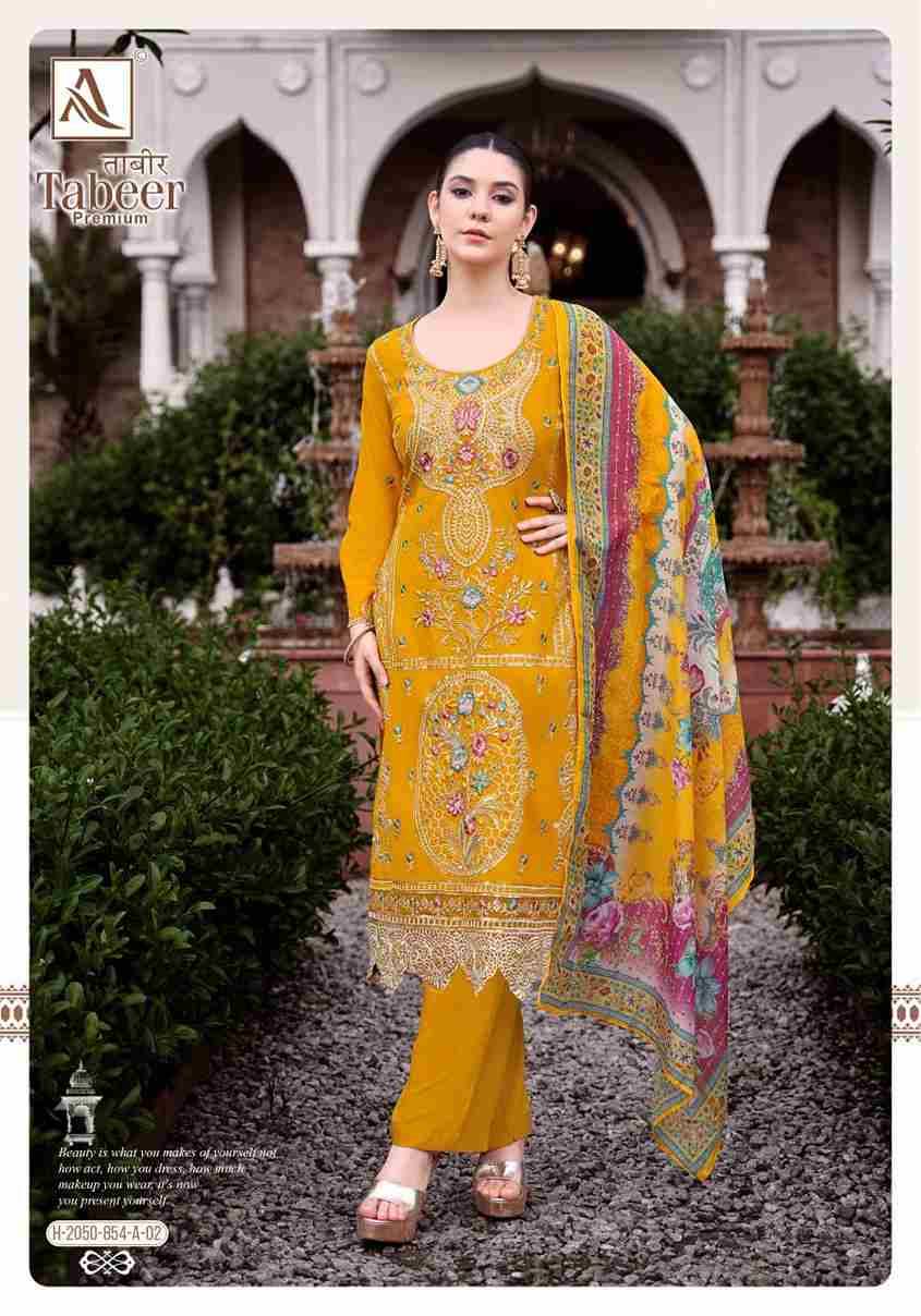 Tabeer Premium By Alok Suit 2050-854-A-01 To 2050-854-A-08 Series Beautiful Festive Suits Stylish Fancy Colorful Casual Wear & Ethnic Wear Pure Cambric Lawn Embroidered Dresses At Wholesale Price