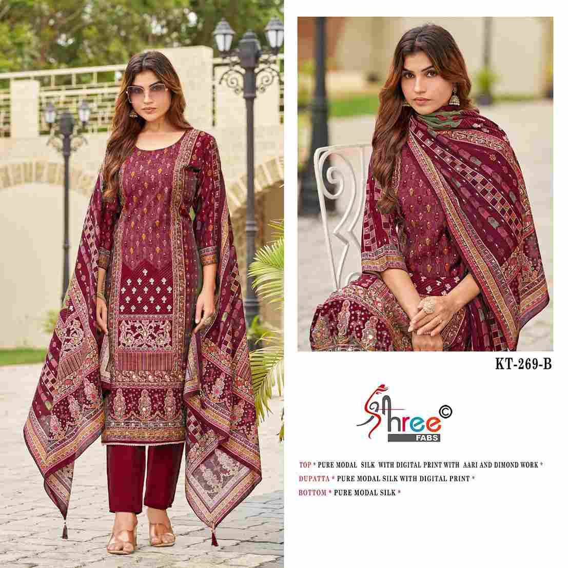 Shree Fabs Hit Design KT-269 Colours By Shree Fabs KT-269 To KT-269-C Series Designer Pakistani Suits Beautiful Fancy Stylish Colorful Party Wear & Occasional Wear Pure Modal Silk Dresses At Wholesale Price