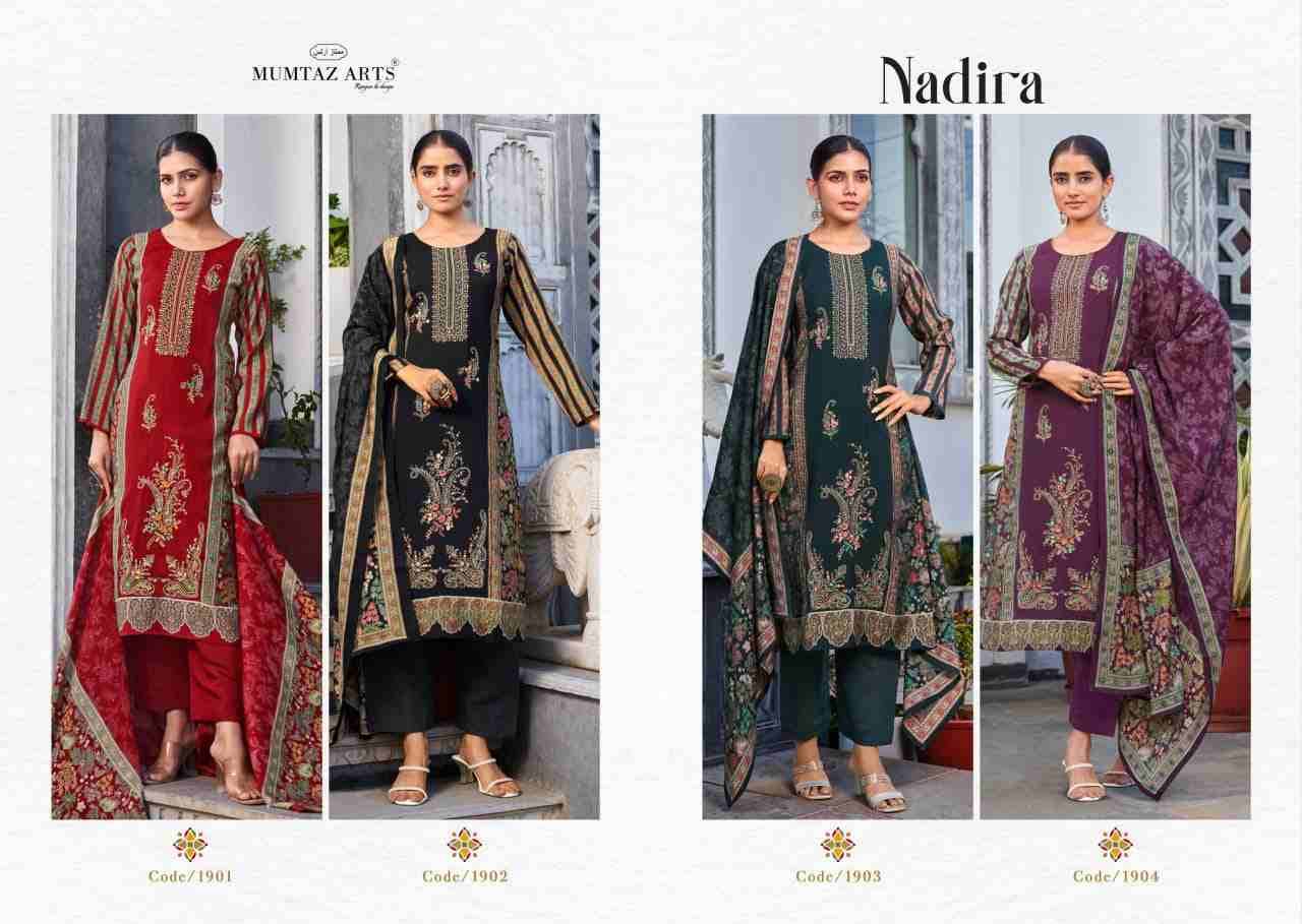 Nadira By Mumtaz Arts 1901 To 1904 Series Beautiful Festive Suits Colorful Stylish Fancy Casual Wear & Ethnic Wear Pure Modal Silk Print Dresses At Wholesale Price