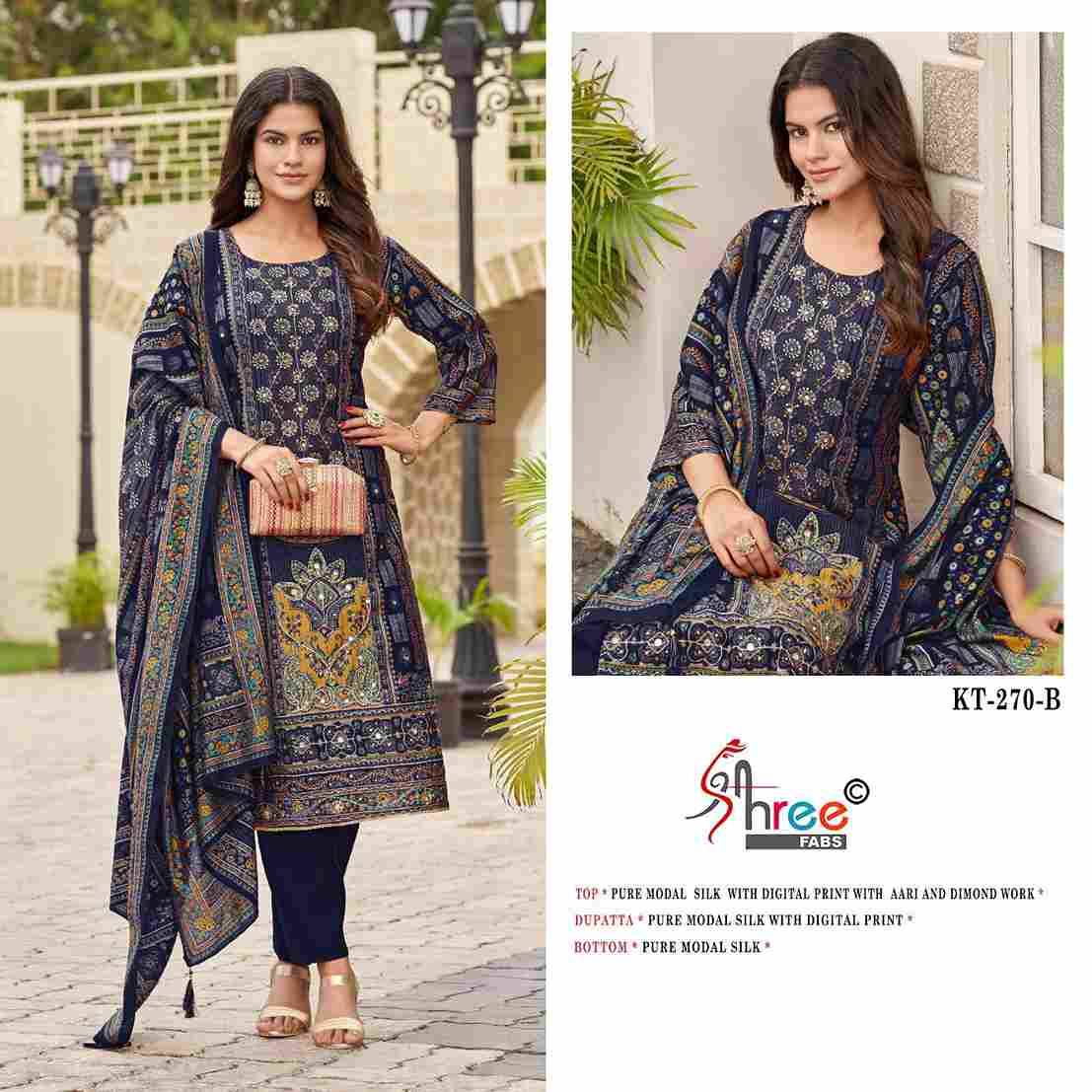 Shree Fabs Hit Design KT-270 Colours By Shree Fabs KT-270 To KT-270-C Series Designer Pakistani Suits Beautiful Fancy Stylish Colorful Party Wear & Occasional Wear Pure Modal Silk Dresses At Wholesale Price
