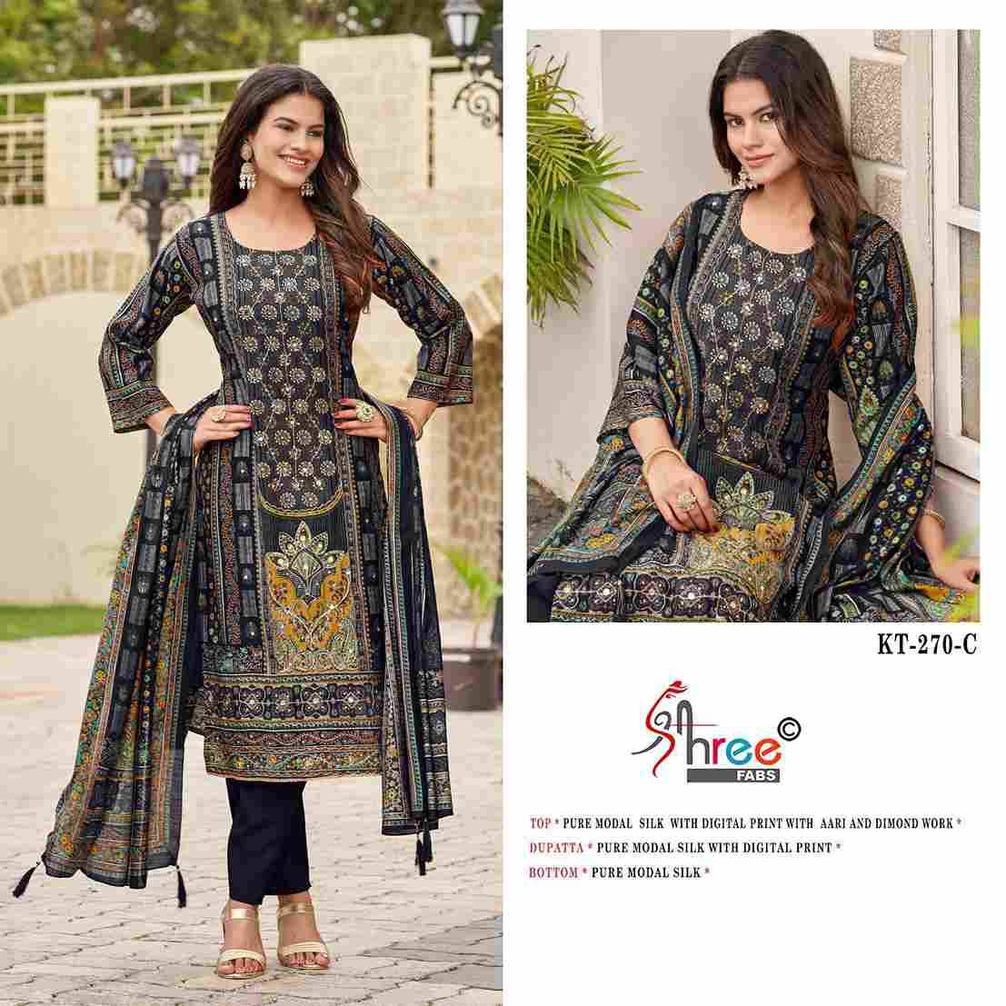 Shree Fabs Hit Design KT-270 Colours By Shree Fabs KT-270 To KT-270-C Series Designer Pakistani Suits Beautiful Fancy Stylish Colorful Party Wear & Occasional Wear Pure Modal Silk Dresses At Wholesale Price