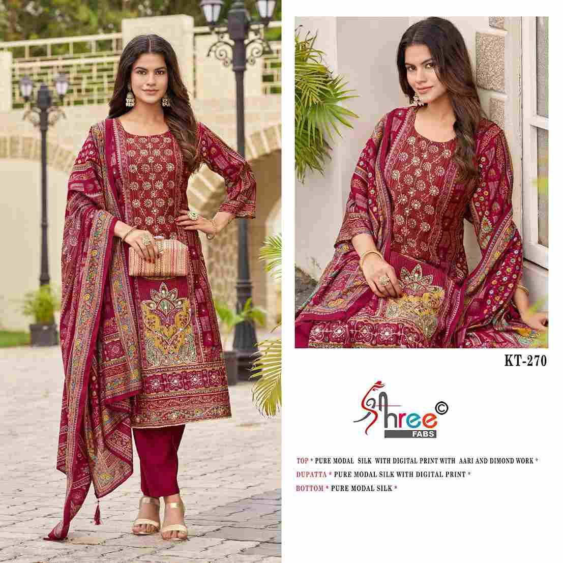 Shree Fabs Hit Design KT-270 Colours By Shree Fabs KT-270 To KT-270-C Series Designer Pakistani Suits Beautiful Fancy Stylish Colorful Party Wear & Occasional Wear Pure Modal Silk Dresses At Wholesale Price