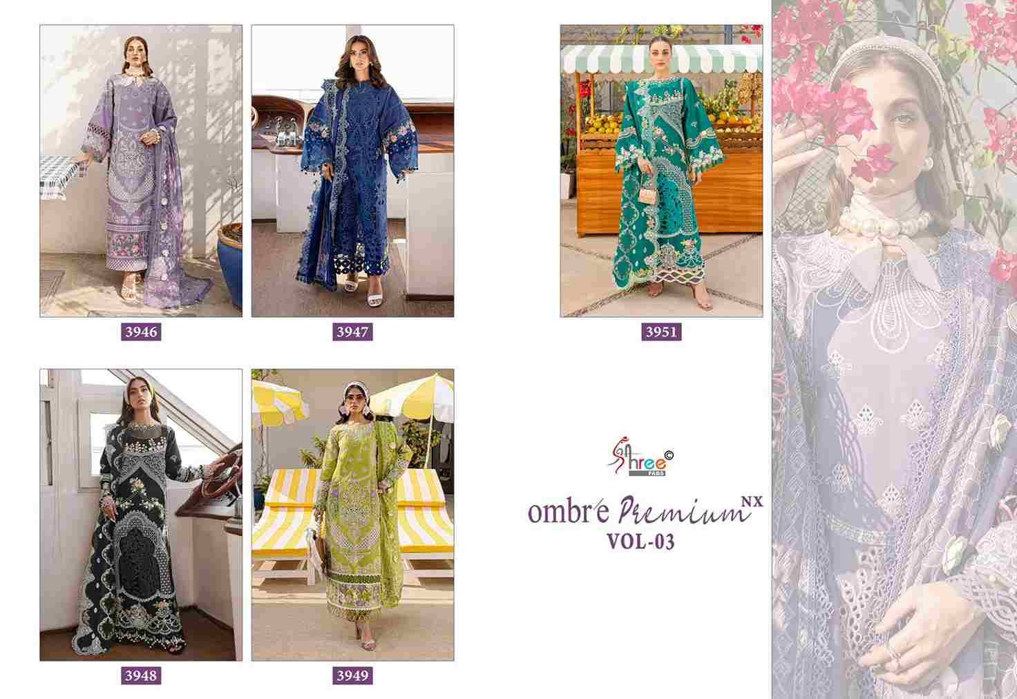 Ombre Premium Vol-3 Nx By Shree Fabs Designer Pakistani Suits Collection Beautiful Stylish Fancy Colorful Party Wear & Ethnic Wear Pure Viscose With Pure Cotton With Embroidery Dresses At Wholesale Price