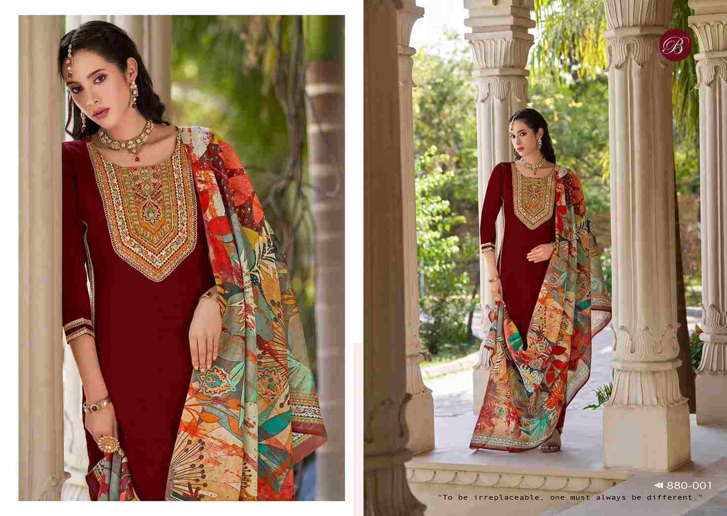 Lamia By Belliza 880-001 To 880-006 Series Beautiful Festive Suits Stylish Fancy Colorful Casual Wear & Ethnic Wear Pure Jam Dresses At Wholesale Price