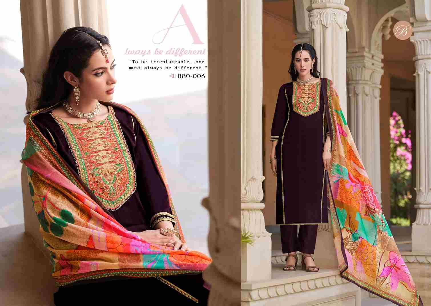 Lamia By Belliza 880-001 To 880-006 Series Beautiful Festive Suits Stylish Fancy Colorful Casual Wear & Ethnic Wear Pure Jam Dresses At Wholesale Price