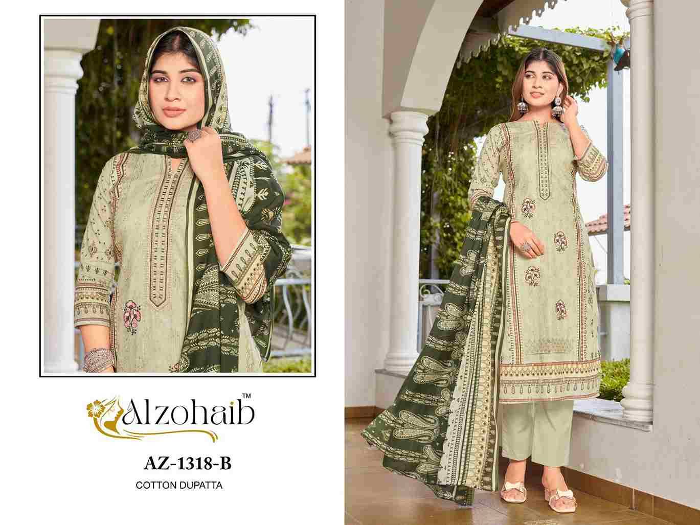 Lamhay Vol-2 By Alzohaib 1318-A To 1319-B Series Beautiful Pakistani Suits Stylish Fancy Colorful Party Wear & Occasional Wear Pure Cotton Print Dresses At Wholesale Price