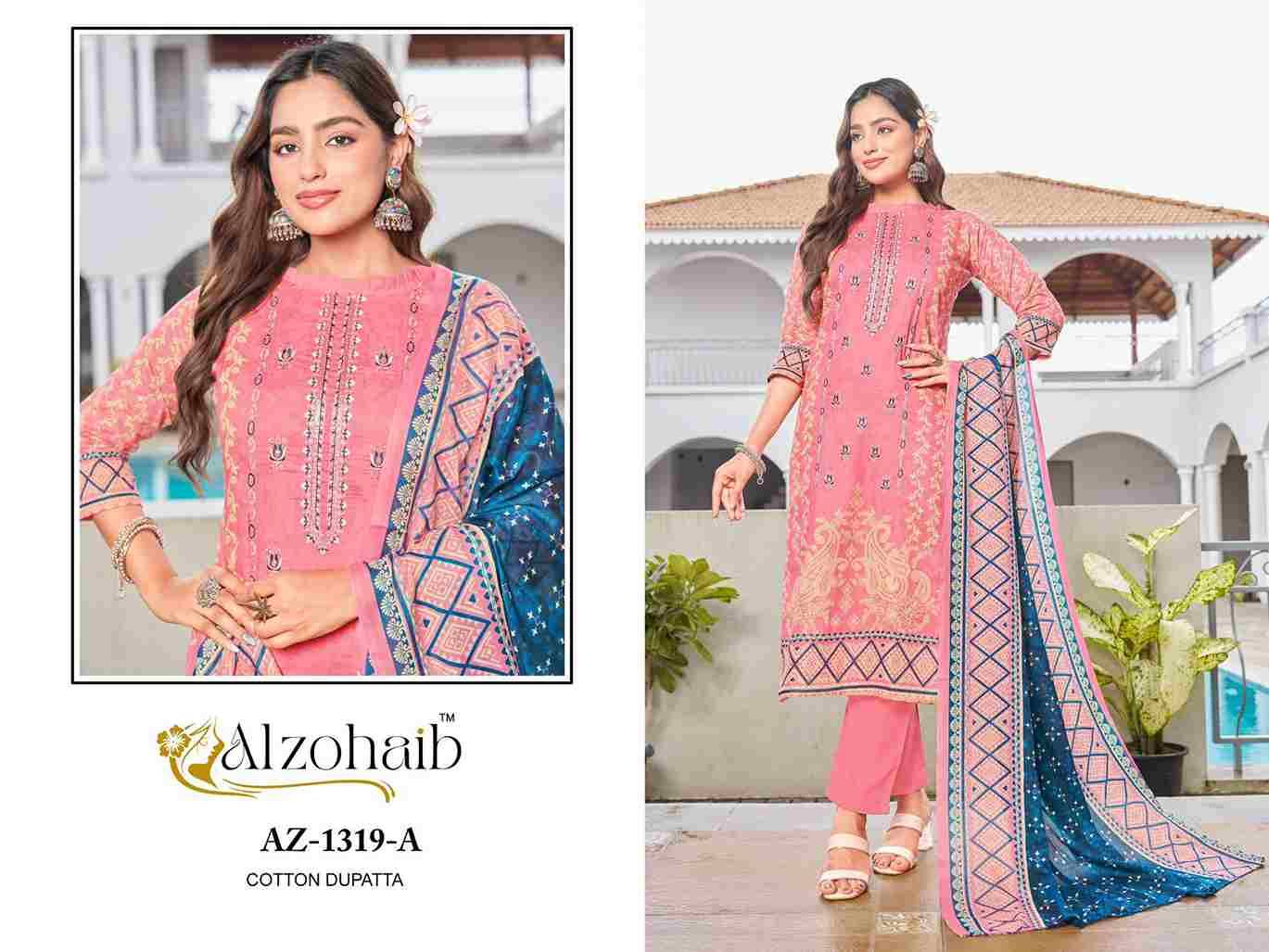 Lamhay Vol-2 By Alzohaib 1318-A To 1319-B Series Beautiful Pakistani Suits Stylish Fancy Colorful Party Wear & Occasional Wear Pure Cotton Print Dresses At Wholesale Price