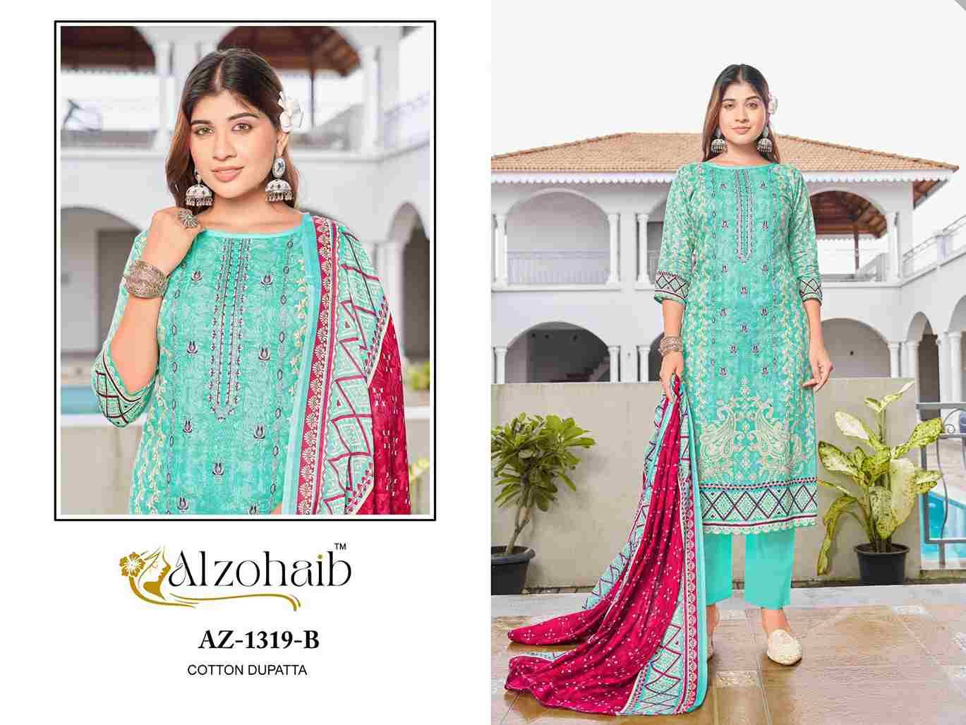 Lamhay Vol-2 By Alzohaib 1318-A To 1319-B Series Beautiful Pakistani Suits Stylish Fancy Colorful Party Wear & Occasional Wear Pure Cotton Print Dresses At Wholesale Price