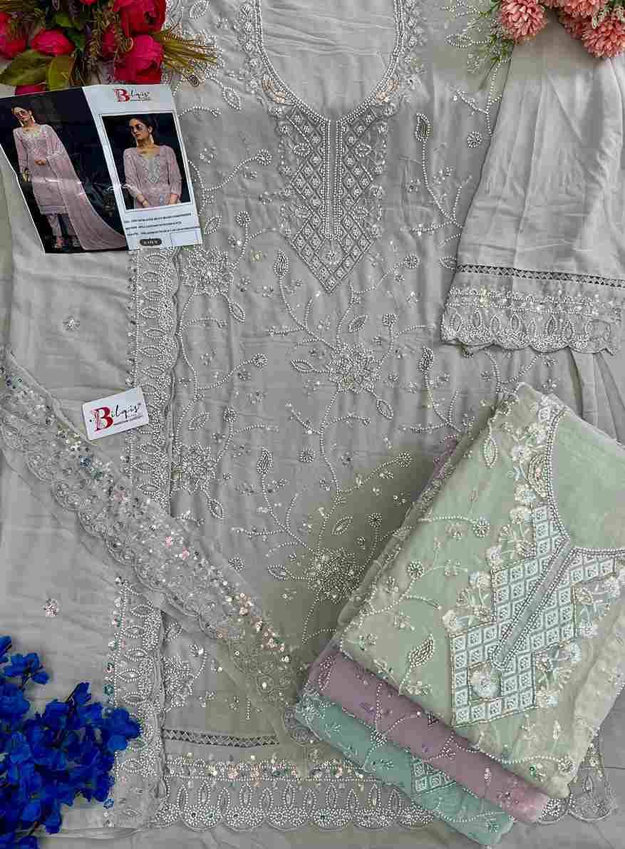Bilqis 195 Colours By Bilqis 195-A To 195-D Series Beautiful Pakistani Suits Stylish Fancy Colorful Party Wear & Occasional Wear Faux Georgette Embroidery Dresses At Wholesale Price