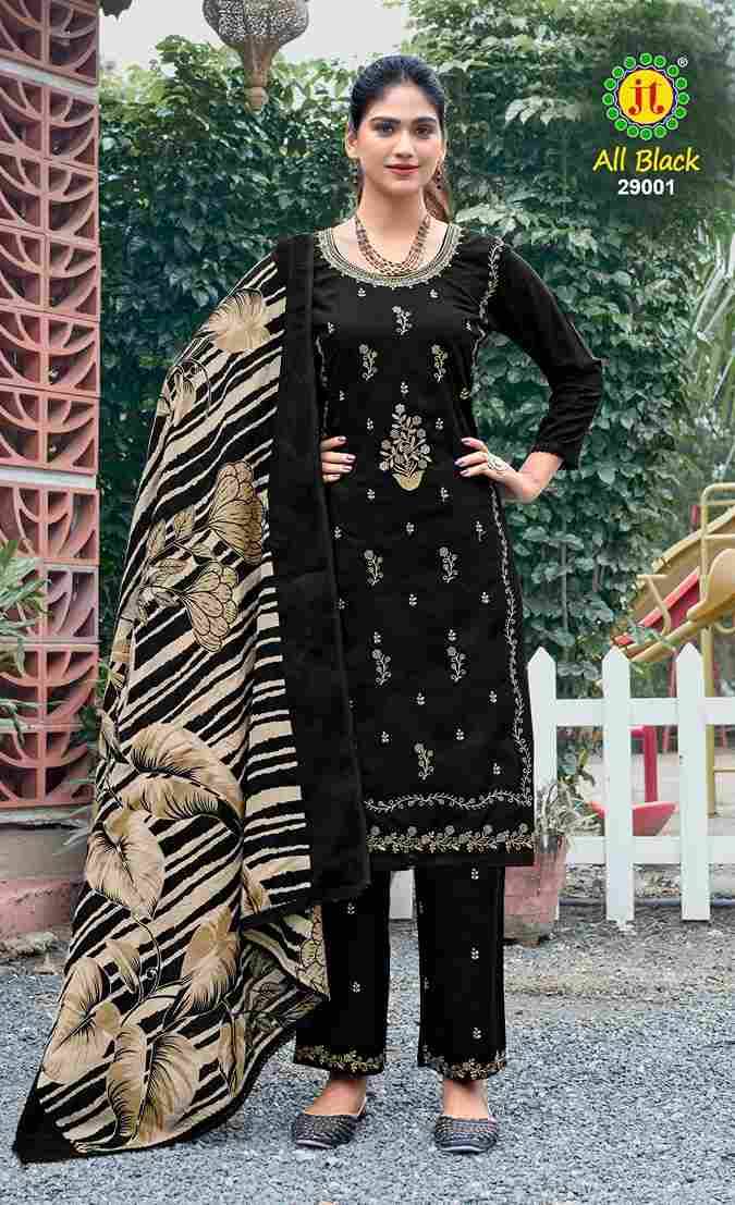 All Black Vol-29 By JT 29001 To 29005 Series Beautiful Festive Suits Colorful Stylish Fancy Casual Wear & Ethnic Wear Rayon Dresses At Wholesale Price