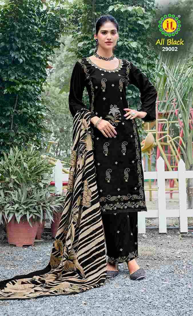 All Black Vol-29 By JT 29001 To 29005 Series Beautiful Festive Suits Colorful Stylish Fancy Casual Wear & Ethnic Wear Rayon Dresses At Wholesale Price