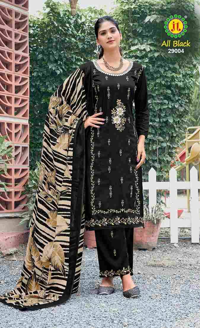All Black Vol-29 By JT 29001 To 29005 Series Beautiful Festive Suits Colorful Stylish Fancy Casual Wear & Ethnic Wear Rayon Dresses At Wholesale Price