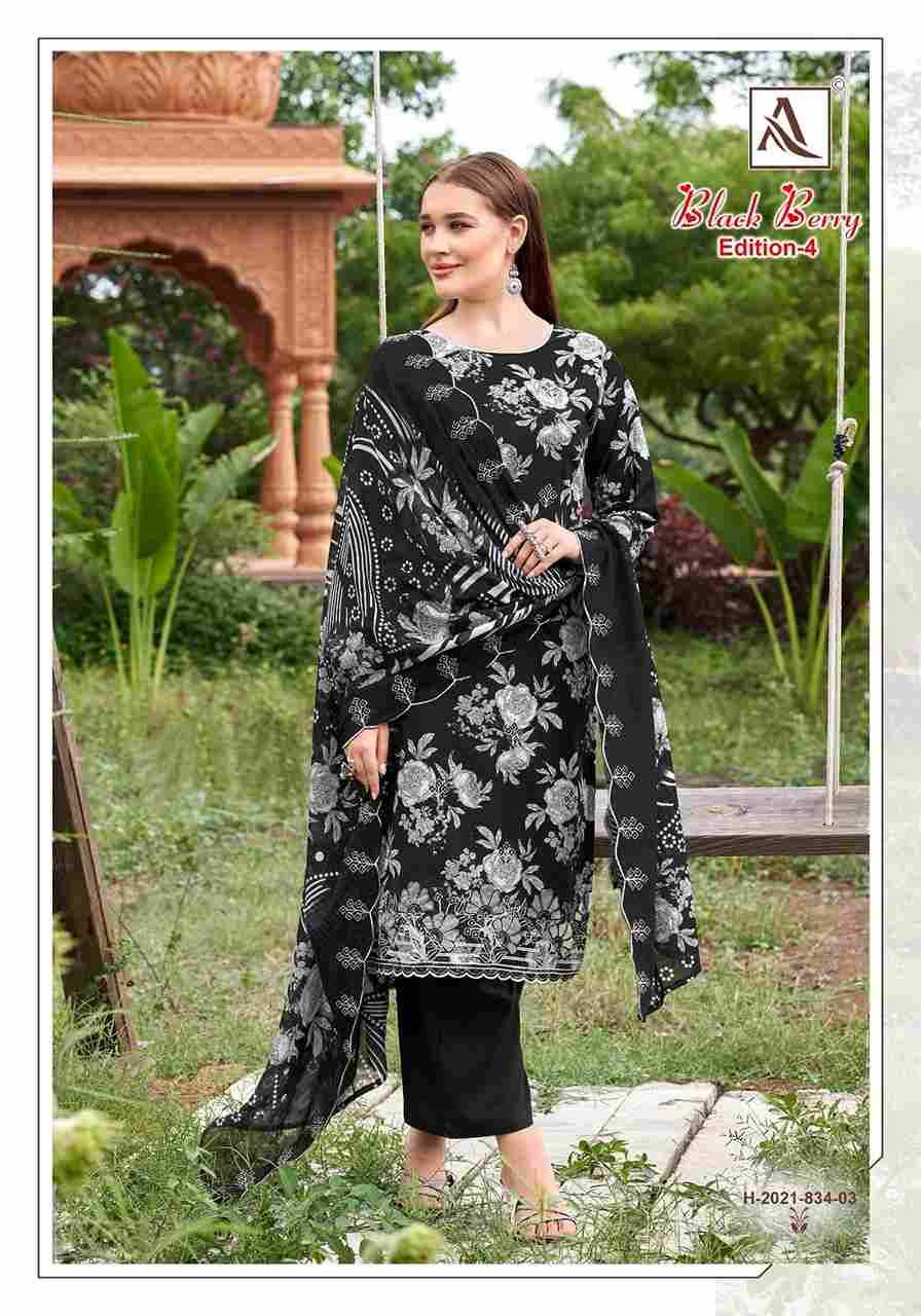Black Berry Vol-4 By Alok Suit 2021-834-01 To 2021-834-06 Series Beautiful Festive Suits Colorful Stylish Fancy Casual Wear & Ethnic Wear Pure Cambric Cotton Dresses At Wholesale Price