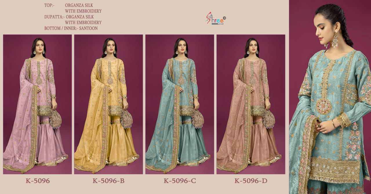Shree Fabs Hit Design K-5096 Colours By Shree Fabs K-5096-A To K-5096-D Series Designer Pakistani Suits Beautiful Fancy Stylish Colorful Party Wear & Occasional Wear Heavy Organza Silk With Embroidery Dresses At Wholesale Price