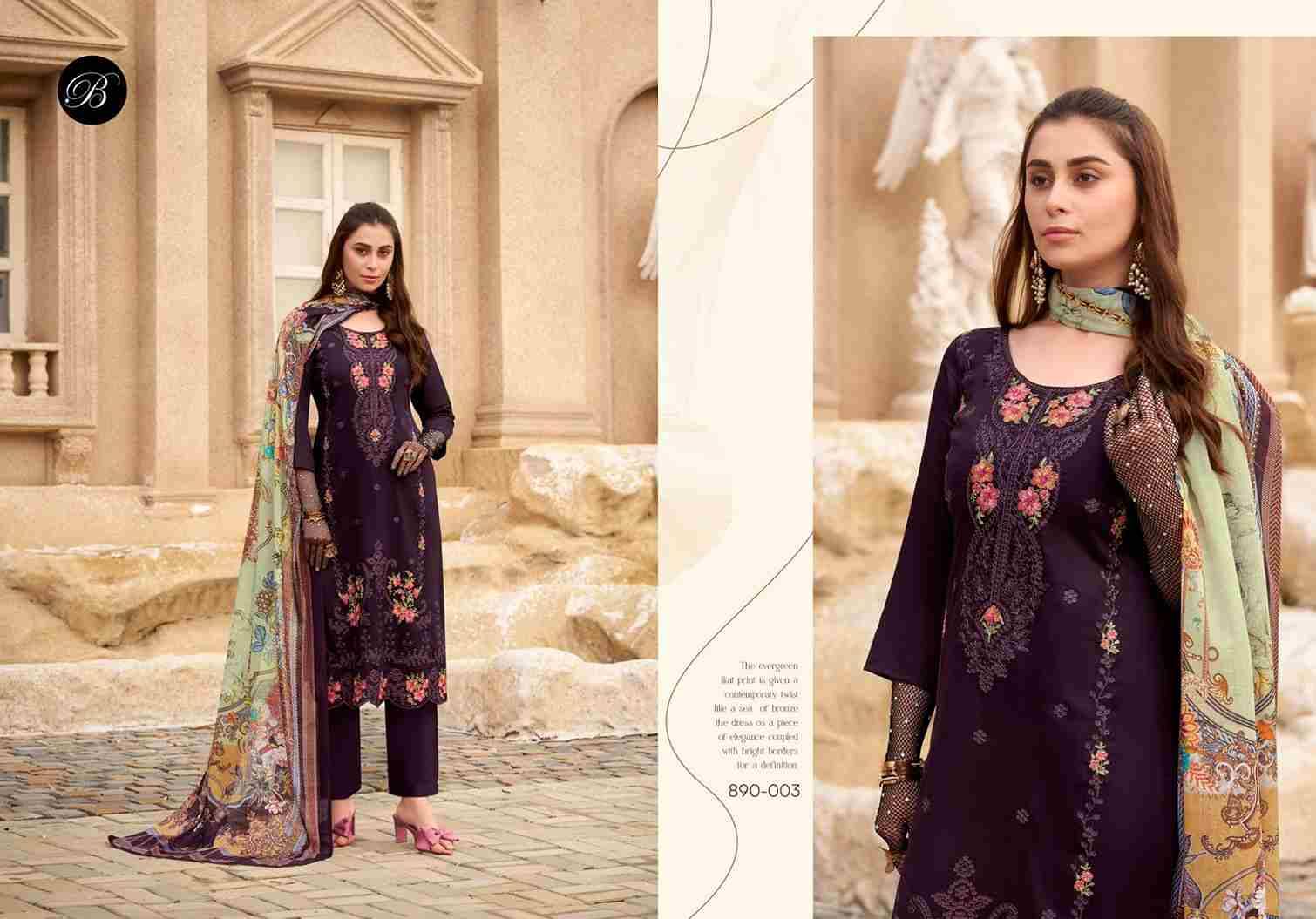 Zarqash Vol-9 By Belliza 890-001 To 890-006 Series Beautiful Festive Suits Stylish Fancy Colorful Casual Wear & Ethnic Wear Pure Jam Dresses At Wholesale Price