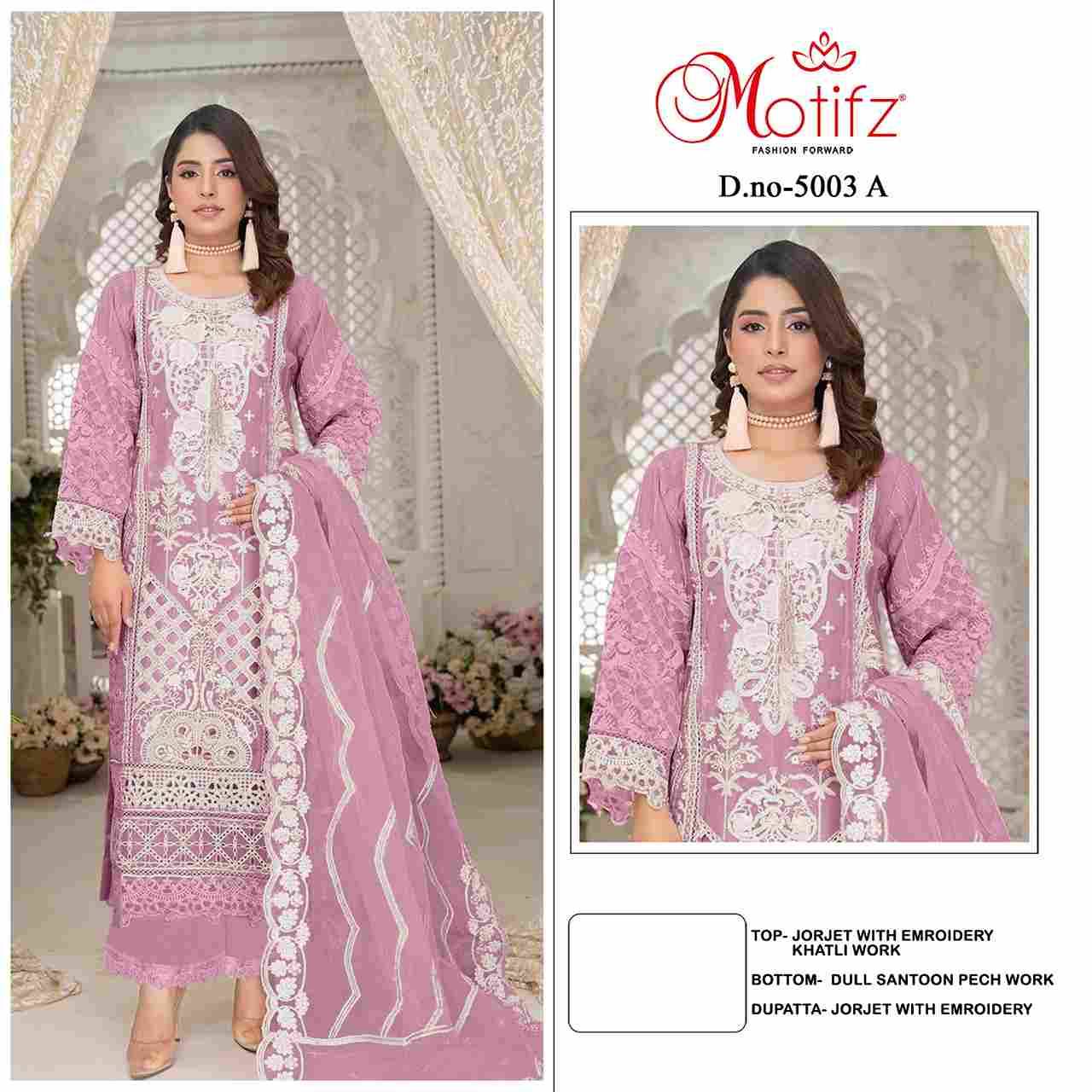 Motifz Hit Design 5003 Colours By Motifz 5003-A To 5003-D Series Beautiful Pakistani Suits Colorful Stylish Fancy Casual Wear & Ethnic Wear Georgette Dresses At Wholesale Price
