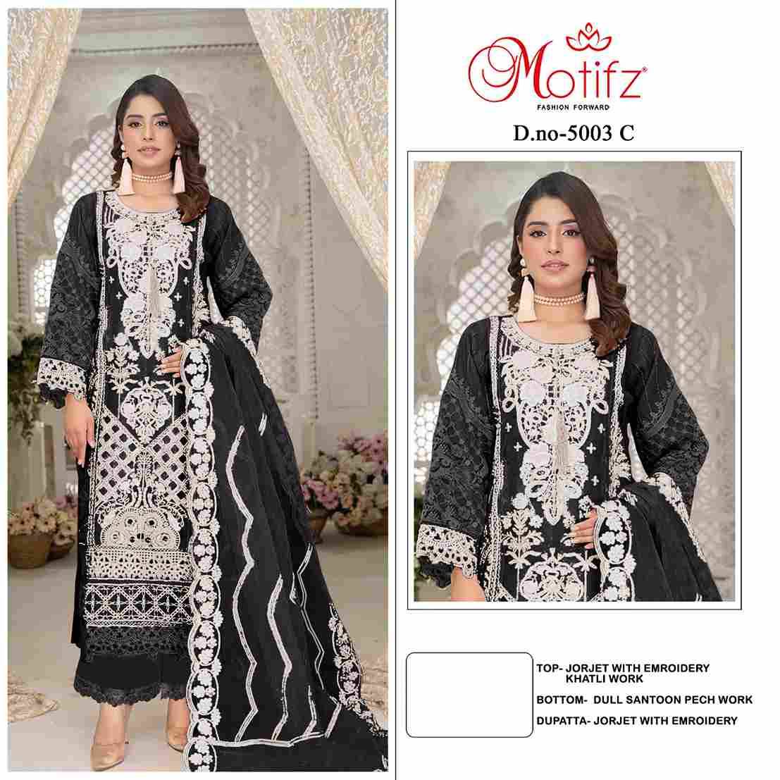 Motifz Hit Design 5003 Colours By Motifz 5003-A To 5003-D Series Beautiful Pakistani Suits Colorful Stylish Fancy Casual Wear & Ethnic Wear Georgette Dresses At Wholesale Price