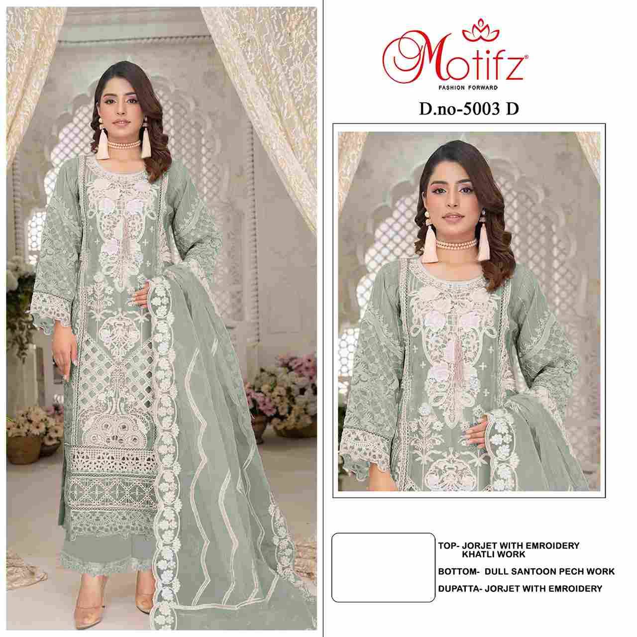 Motifz Hit Design 5003 Colours By Motifz 5003-A To 5003-D Series Beautiful Pakistani Suits Colorful Stylish Fancy Casual Wear & Ethnic Wear Georgette Dresses At Wholesale Price