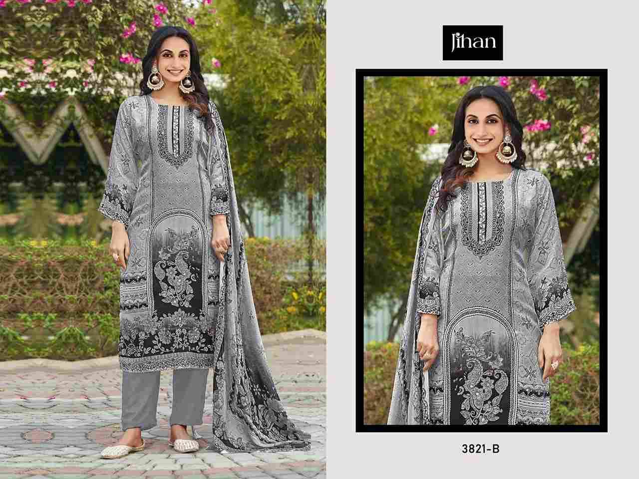 Jihan 3821 Colours By Jihan 3821-A To 3821-D Series Beautiful Pakistani Suits Colorful Stylish Fancy Casual Wear & Ethnic Wear Pure Viscose Muslin Dresses At Wholesale Price