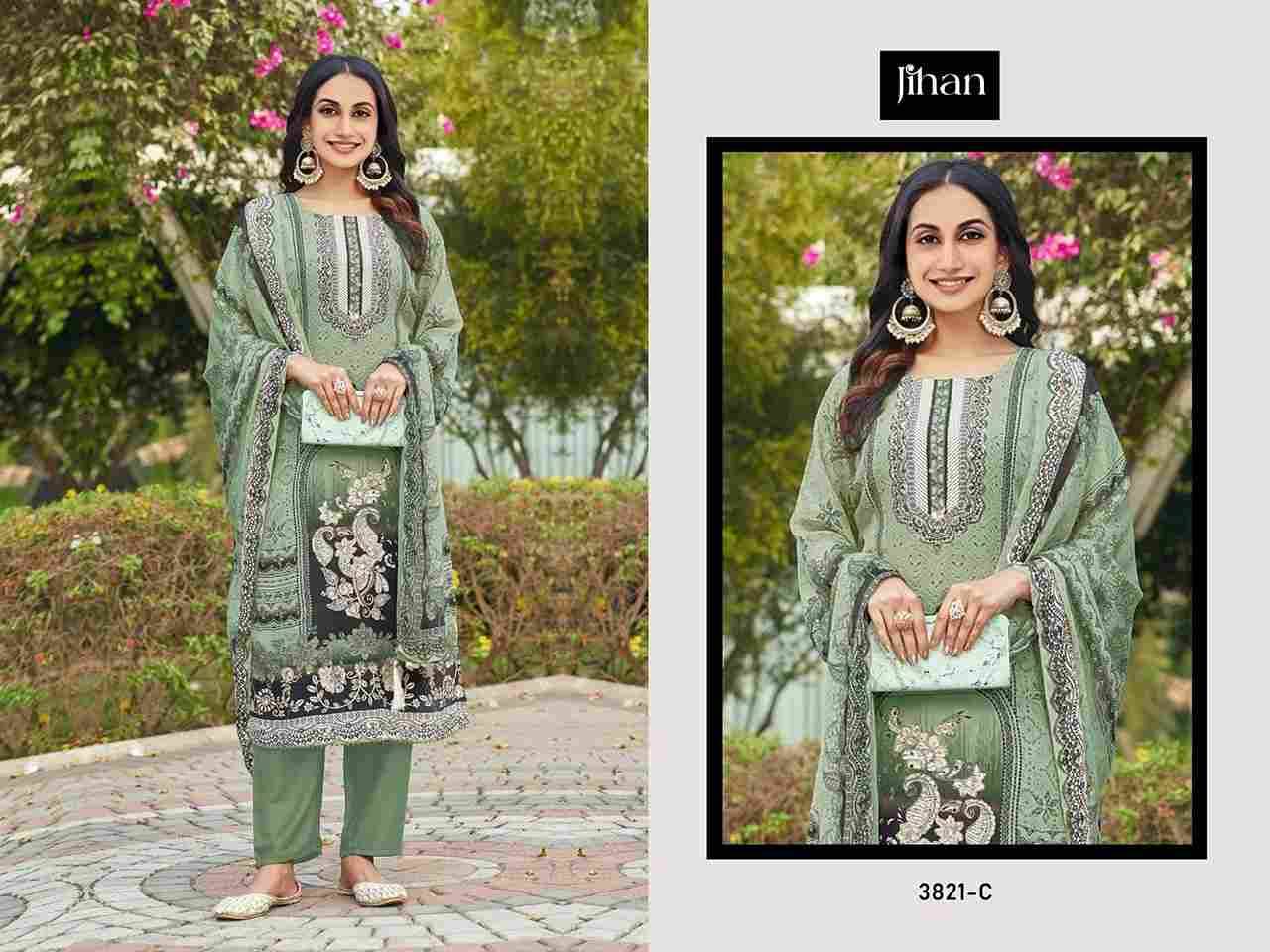 Jihan 3821 Colours By Jihan 3821-A To 3821-D Series Beautiful Pakistani Suits Colorful Stylish Fancy Casual Wear & Ethnic Wear Pure Viscose Muslin Dresses At Wholesale Price