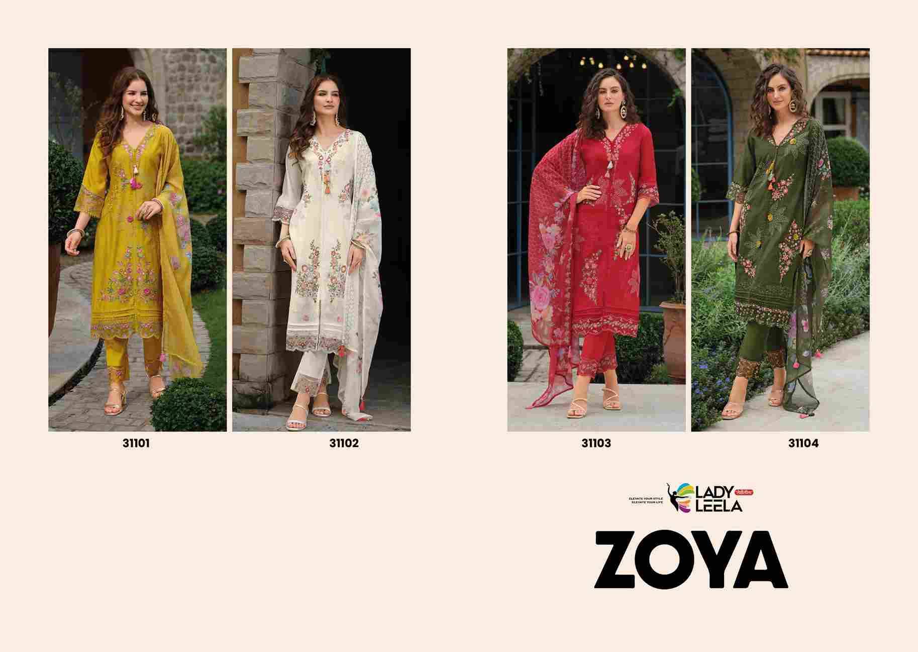 Zoya By Lady Leela 31101 To 31104 Series Beautiful Festive Suits Colorful Stylish Fancy Casual Wear & Ethnic Wear Viscose Silk With Work Dresses At Wholesale Price