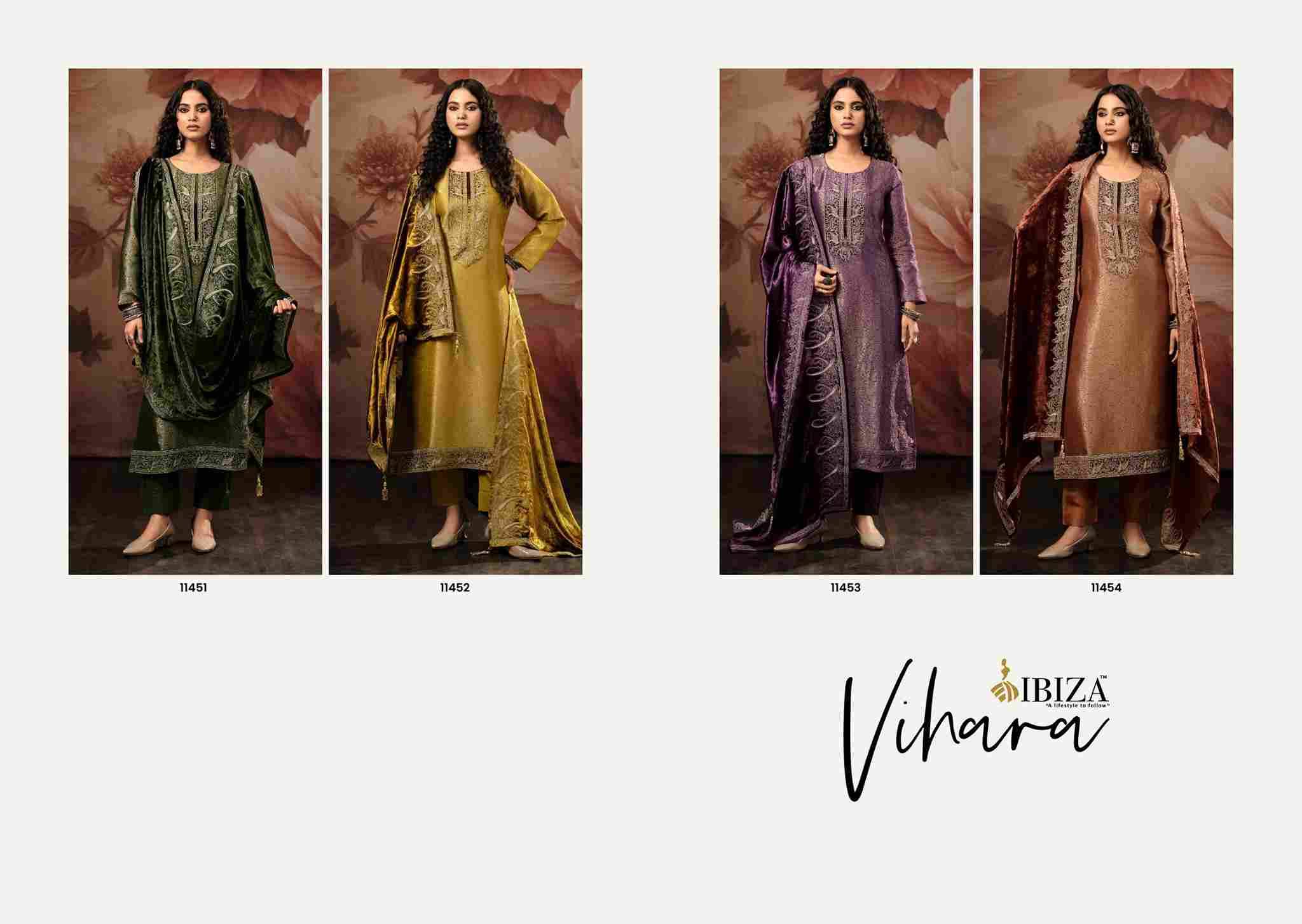 Vihara By Ibiza 11451 To 11454 Series Designer Festive Suits Beautiful Fancy Stylish Colorful Party Wear & Occasional Wear Pure Jacquard Dresses At Wholesale Price