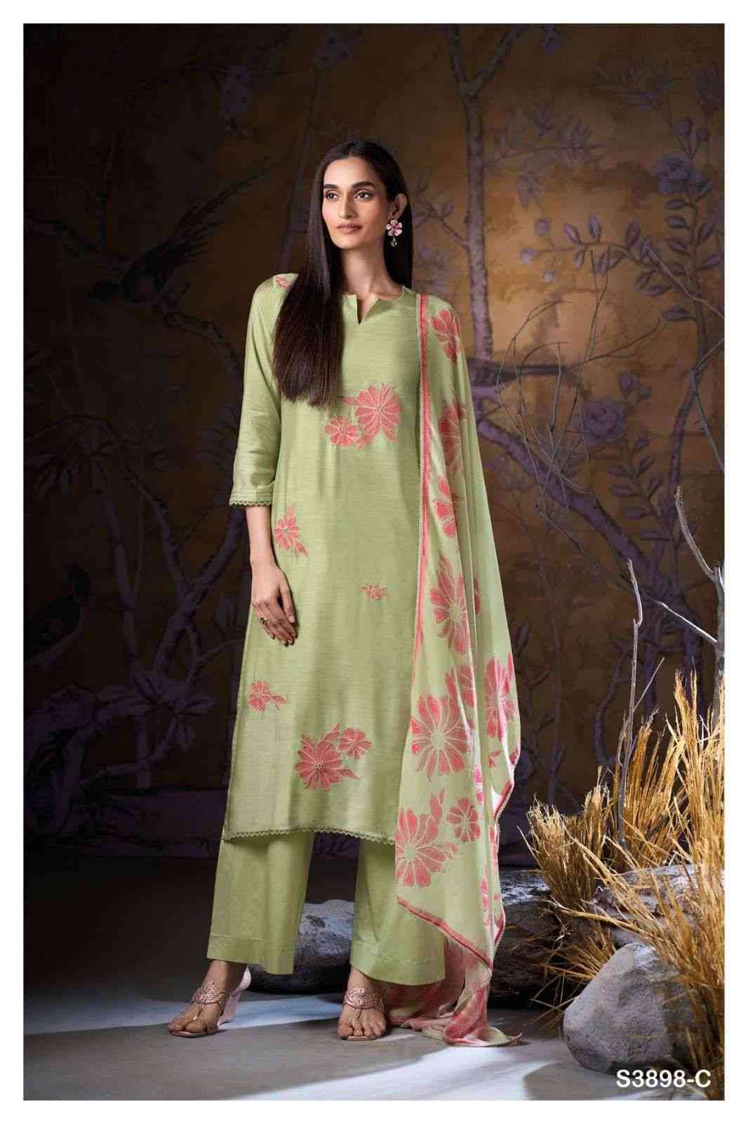 Sivah-3898 By Ganga Fashion 3898-A To 3898-C Series Beautiful Festive Suits Colorful Stylish Fancy Casual Wear & Ethnic Wear Pure Bemberg Silk Dresses At Wholesale Price