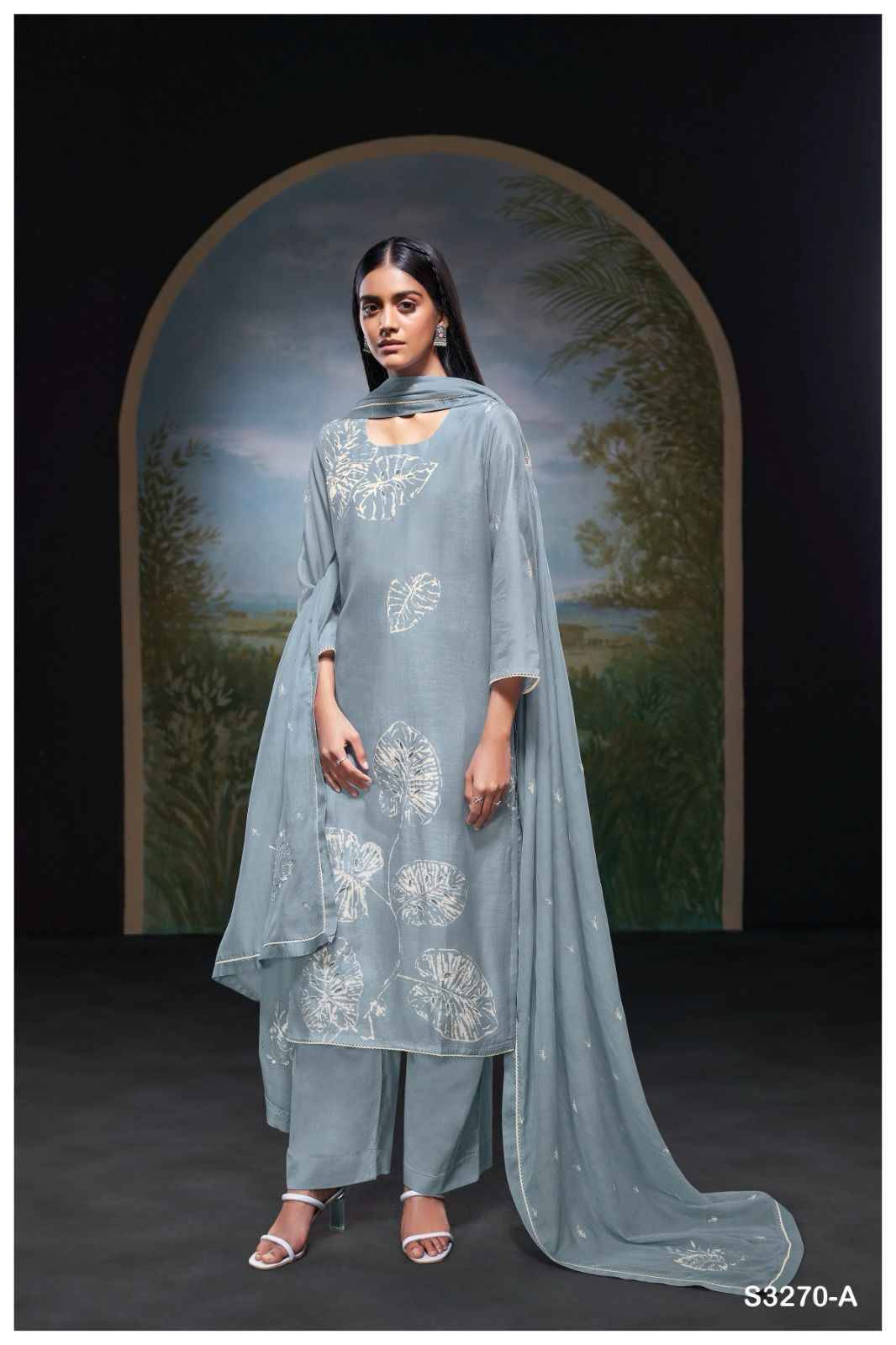 Jaely-3270 By Ganga Fashion 3270-A To 3270-D Series Beautiful Festive Suits Colorful Stylish Fancy Casual Wear & Ethnic Wear Pure Bemberg Silk Dresses At Wholesale Price
