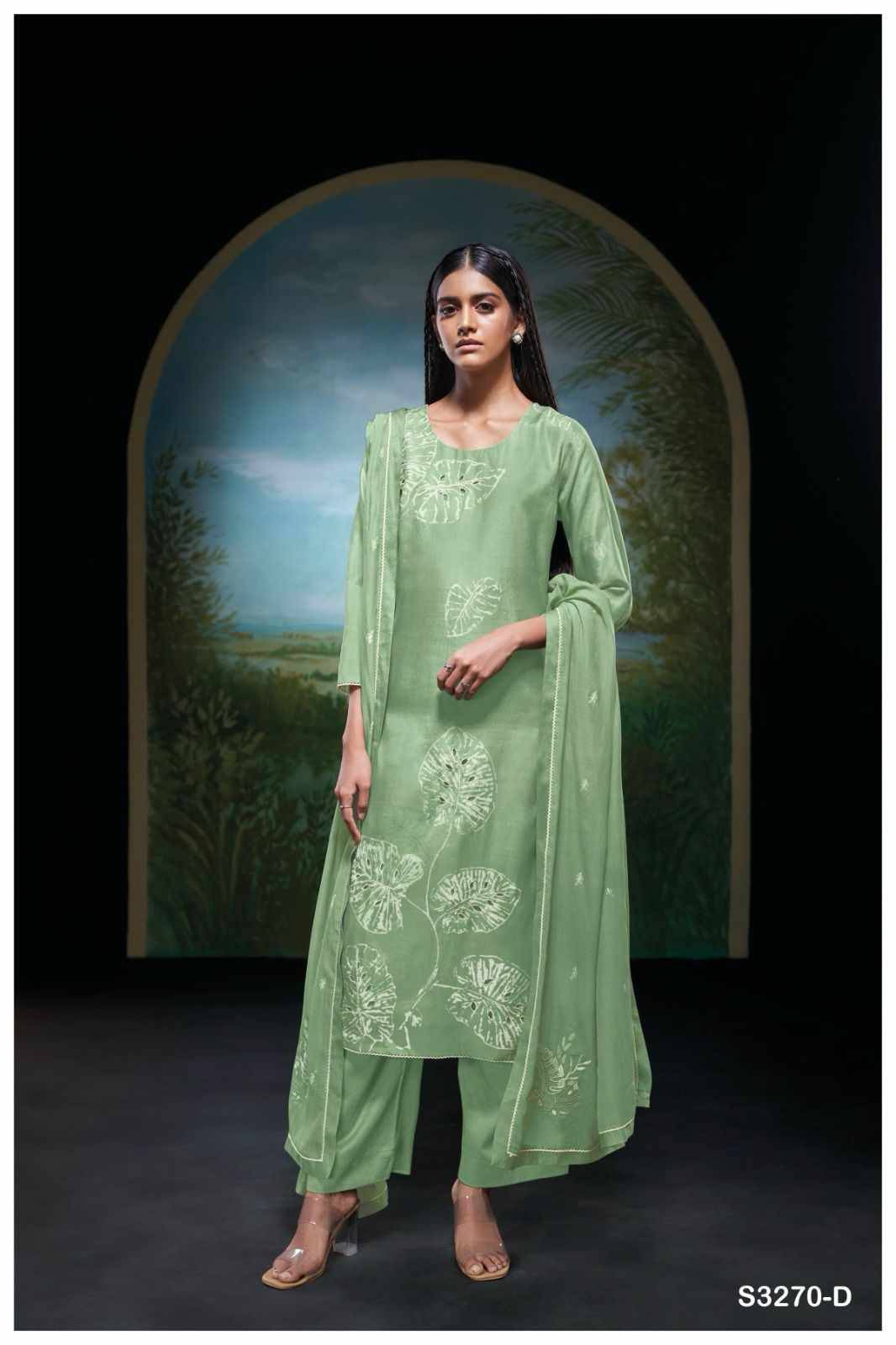 Jaely-3270 By Ganga Fashion 3270-A To 3270-D Series Beautiful Festive Suits Colorful Stylish Fancy Casual Wear & Ethnic Wear Pure Bemberg Silk Dresses At Wholesale Price