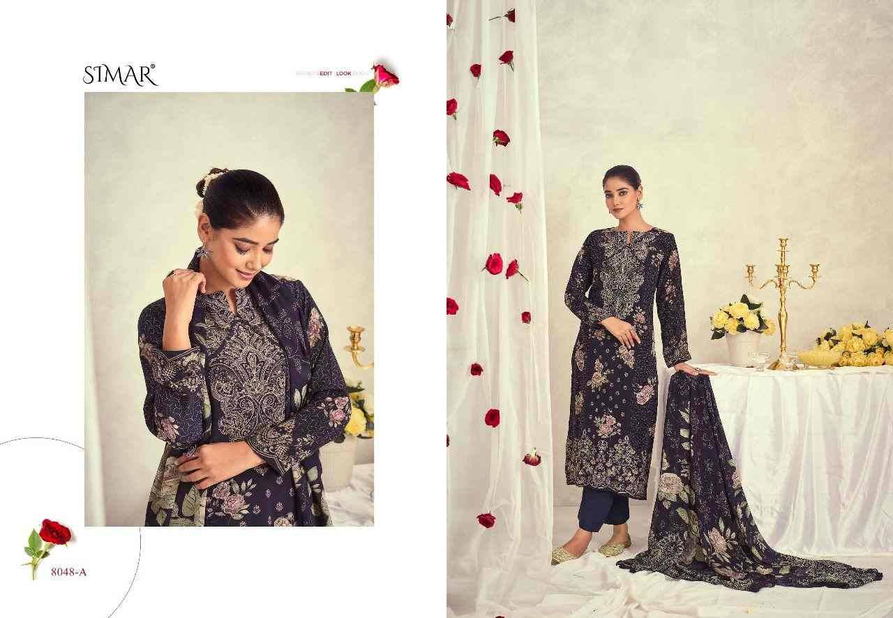Musq By Simar 8048-A To 8048-D Series Designer Festive Suits Beautiful Stylish Fancy Colorful Party Wear & Occasional Wear Pure Natural Crepe Dresses At Wholesale Price