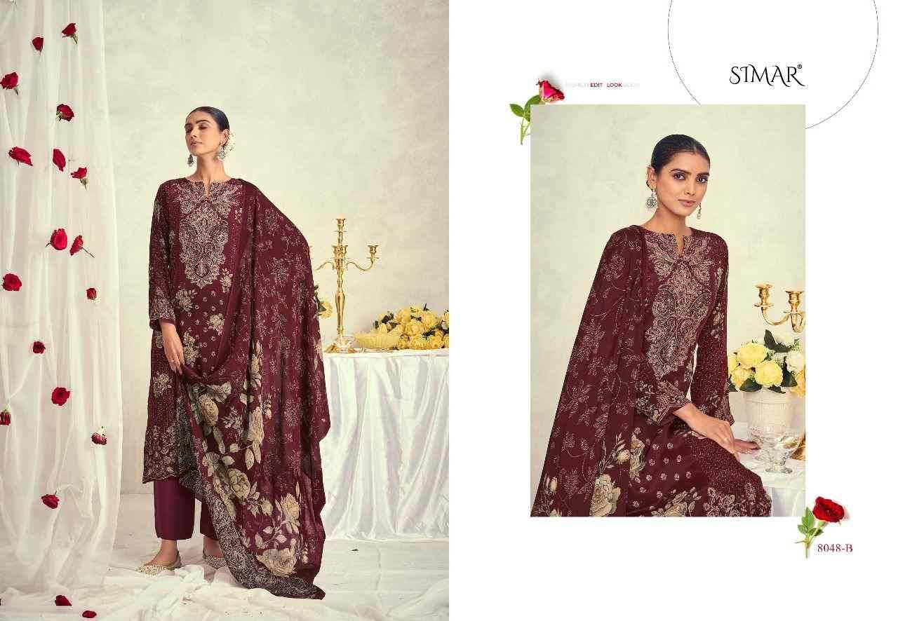 Musq By Simar 8048-A To 8048-D Series Designer Festive Suits Beautiful Stylish Fancy Colorful Party Wear & Occasional Wear Pure Natural Crepe Dresses At Wholesale Price