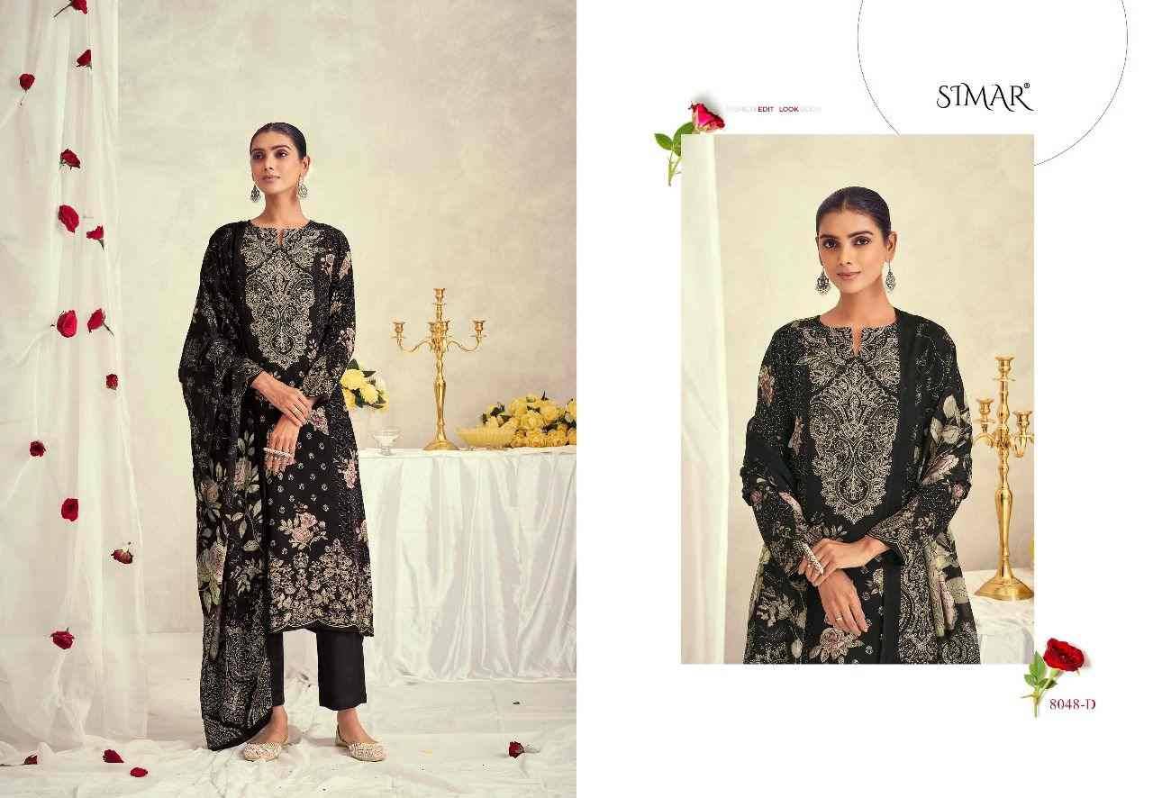 Musq By Simar 8048-A To 8048-D Series Designer Festive Suits Beautiful Stylish Fancy Colorful Party Wear & Occasional Wear Pure Natural Crepe Dresses At Wholesale Price