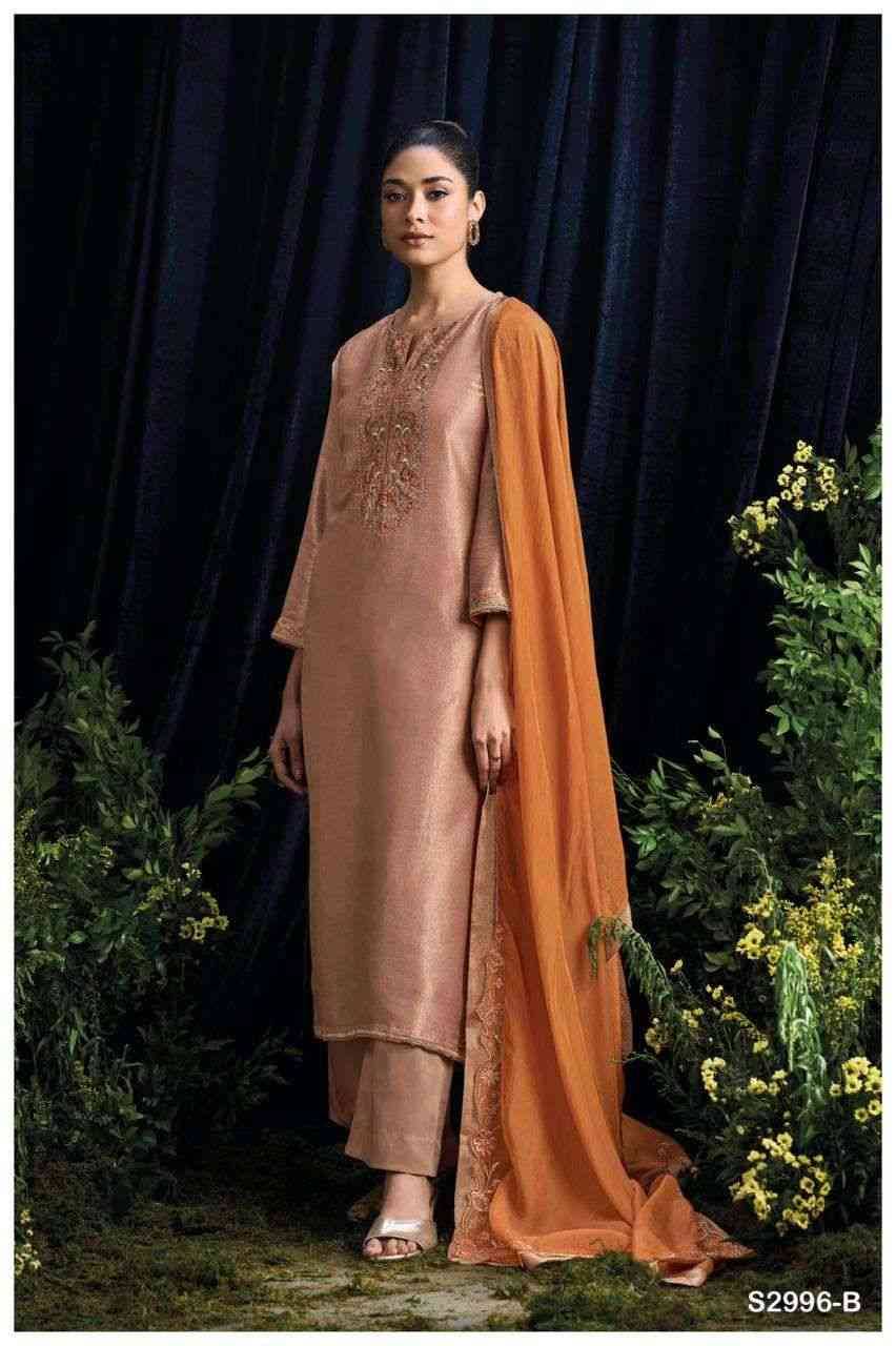 Thida-2996 By Ganga Fashion 2996-A To 2996-B Series Beautiful Festive Suits Colorful Stylish Fancy Casual Wear & Ethnic Wear Pure Bemberg Silk Dresses At Wholesale Price