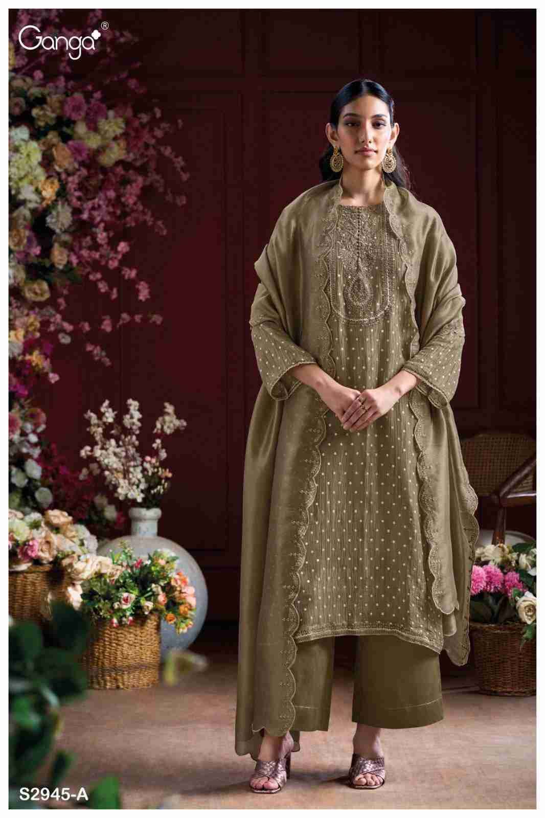 Kiely-2945 By Ganga Fashion 2945-A To 2945-B Series Beautiful Festive Suits Colorful Stylish Fancy Casual Wear & Ethnic Wear Pure Viscose Silk Dresses At Wholesale Price