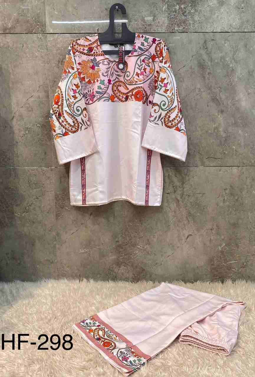 Hoor Tex Hit Design HF-290 Series By Hoor Tex HF-290 To HF-299 Series Designer Stylish Fancy Colorful Beautiful Casual Wear & Ethnic Wear Imported Rayon Satin Co-Ords At Wholesale Price