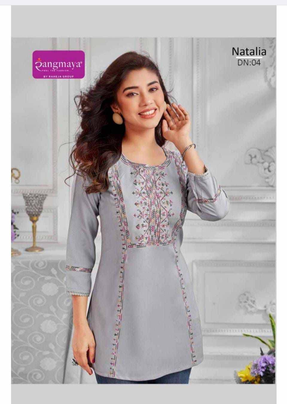 Natalia By Rangmaya 01 To 08 Series Designer Stylish Fancy Colorful Beautiful Party Wear & Ethnic Wear Collection Heavy Rayon Tops At Wholesale Price