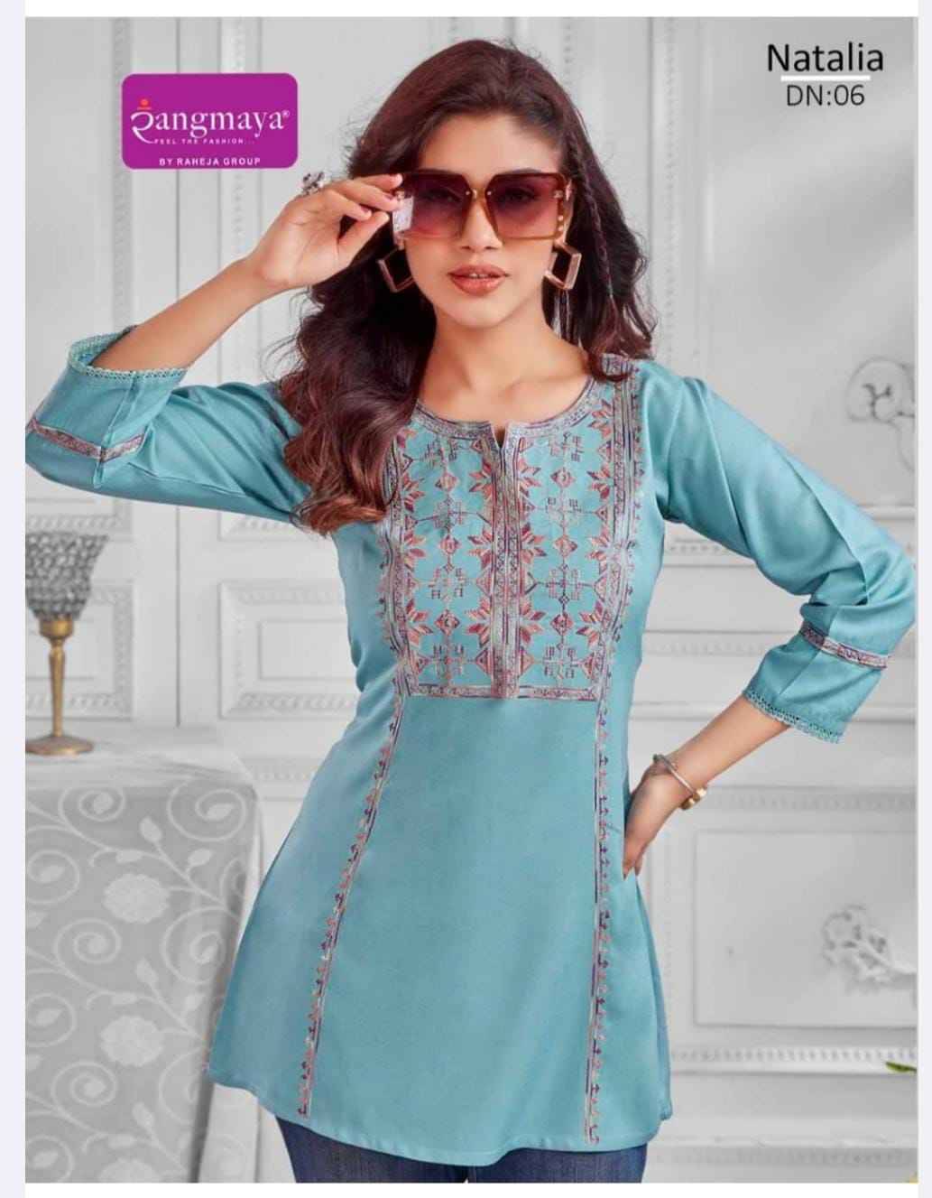 Natalia By Rangmaya 01 To 08 Series Designer Stylish Fancy Colorful Beautiful Party Wear & Ethnic Wear Collection Heavy Rayon Tops At Wholesale Price