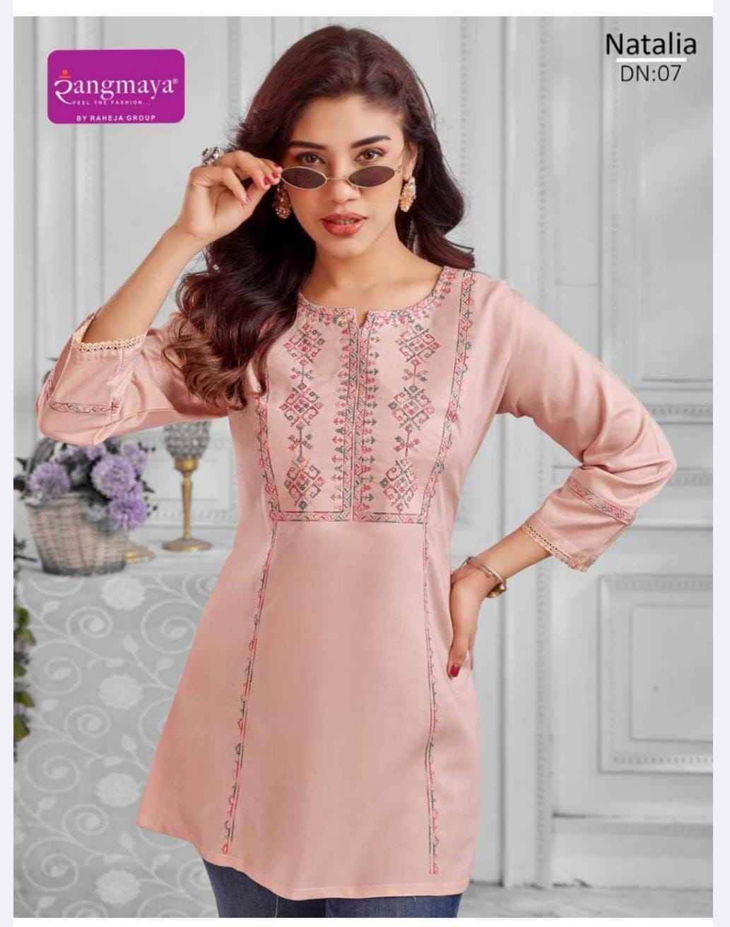 Natalia By Rangmaya 01 To 08 Series Designer Stylish Fancy Colorful Beautiful Party Wear & Ethnic Wear Collection Heavy Rayon Tops At Wholesale Price