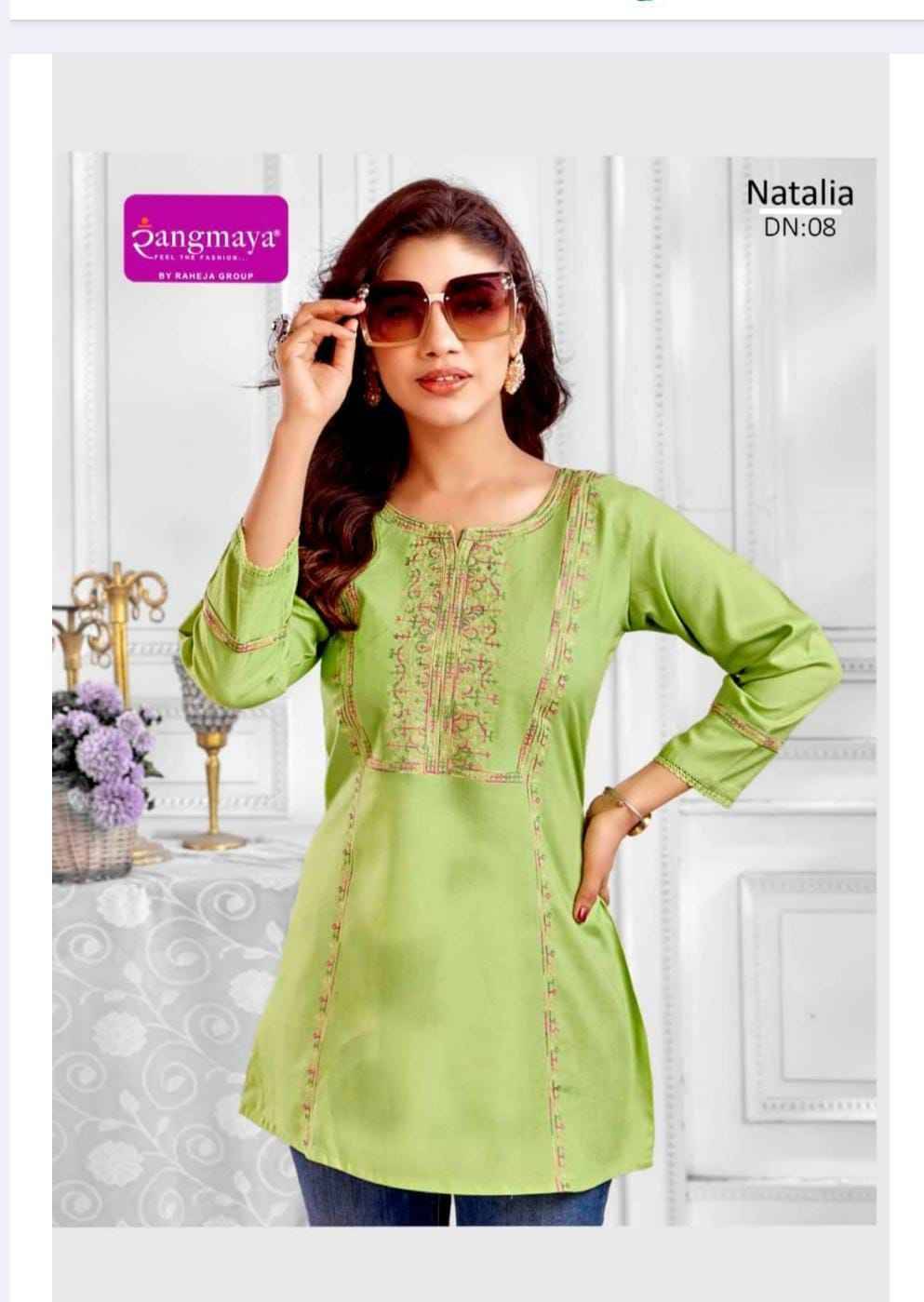 Natalia By Rangmaya 01 To 08 Series Designer Stylish Fancy Colorful Beautiful Party Wear & Ethnic Wear Collection Heavy Rayon Tops At Wholesale Price