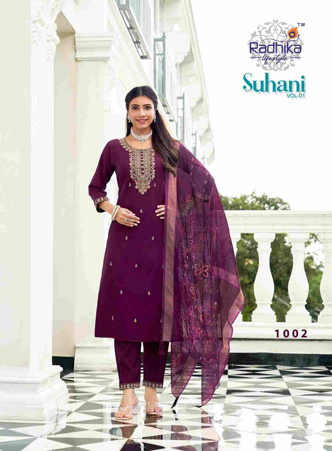 Suhani Vol-1 By Radhika Lifestyle 1001 To 1006 Series Beautiful Festive Suits Colorful Stylish Fancy Casual Wear & Ethnic Wear Roman Silk Dresses At Wholesale Price