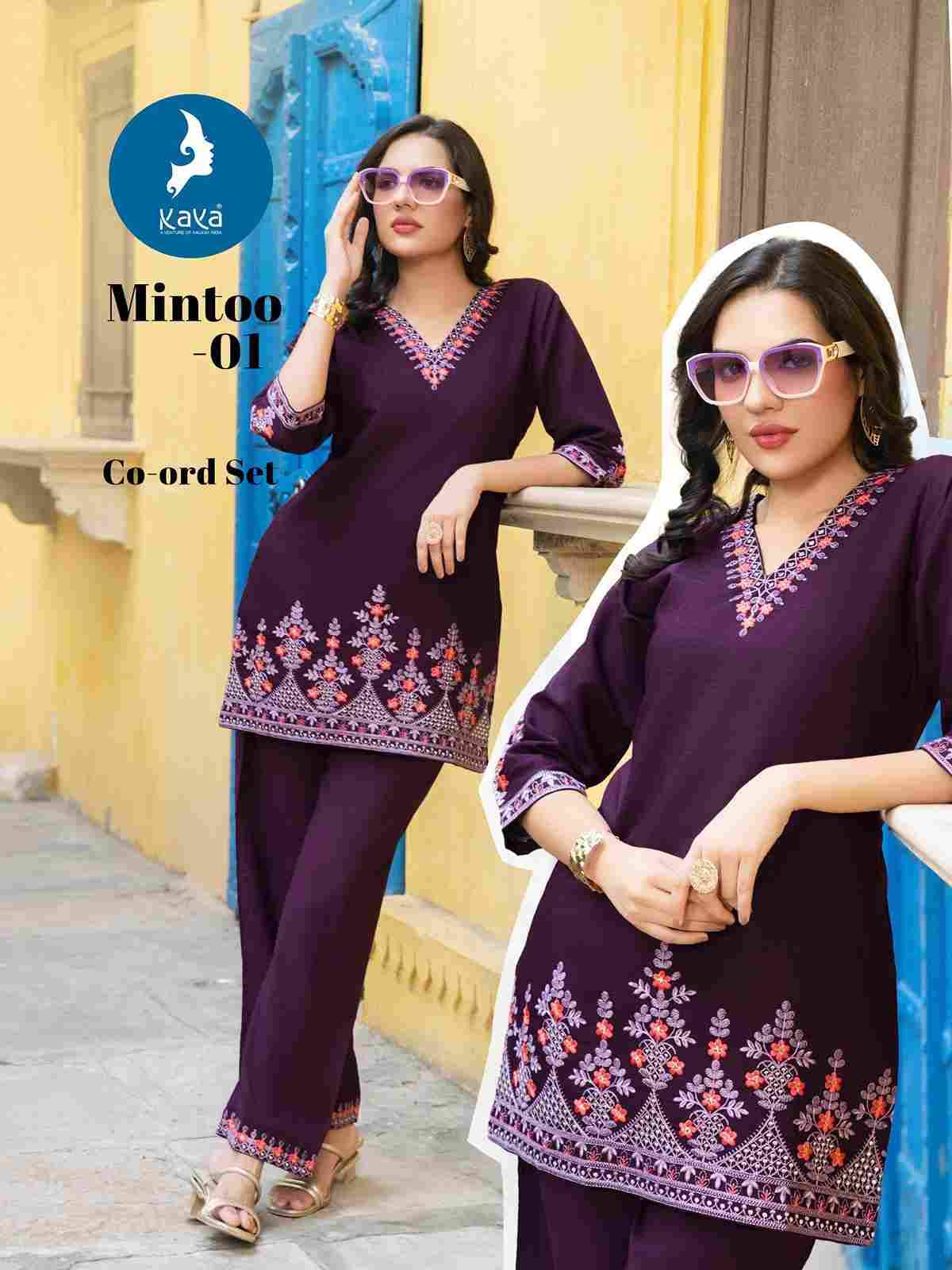 Mintoo By Kaya 01 To 06 Series Designer Stylish Fancy Colorful Beautiful Party Wear & Ethnic Wear Collection Vertican Co-Ord At Wholesale Price