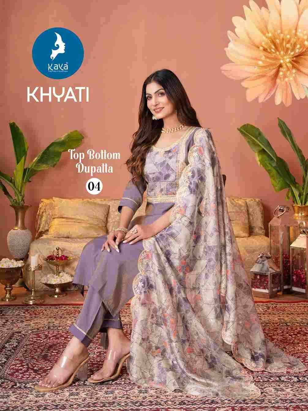 Khyati By Kaya 01 To 06 Series Beautiful Stylish Festive Suits Fancy Colorful Casual Wear & Ethnic Wear & Ready To Wear Roman Shimmer Dresses At Wholesale Price