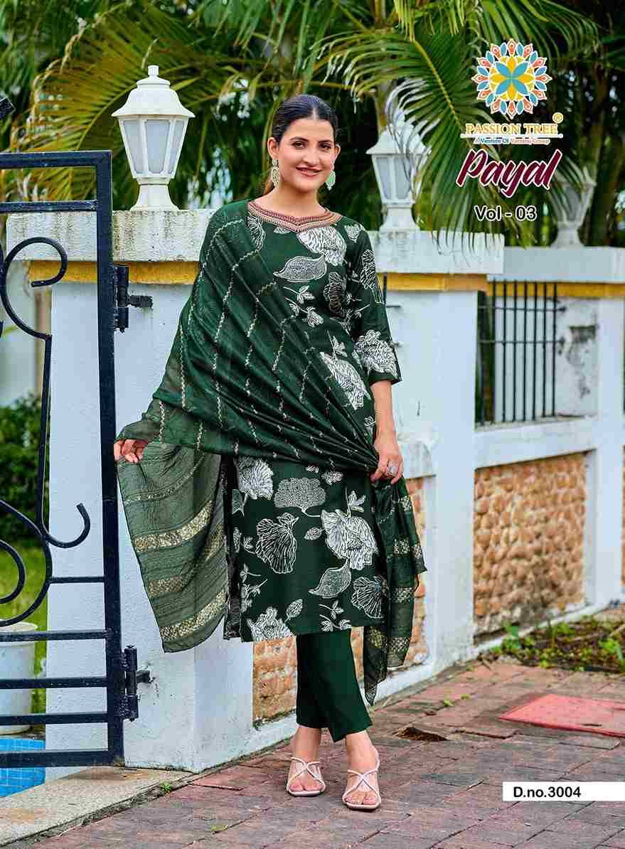 Payal Vol-3 By Passion Tree 3001 To 3008 Series Beautiful Festive Suits Colorful Stylish Fancy Casual Wear & Ethnic Wear Vertican Print Dresses At Wholesale Price