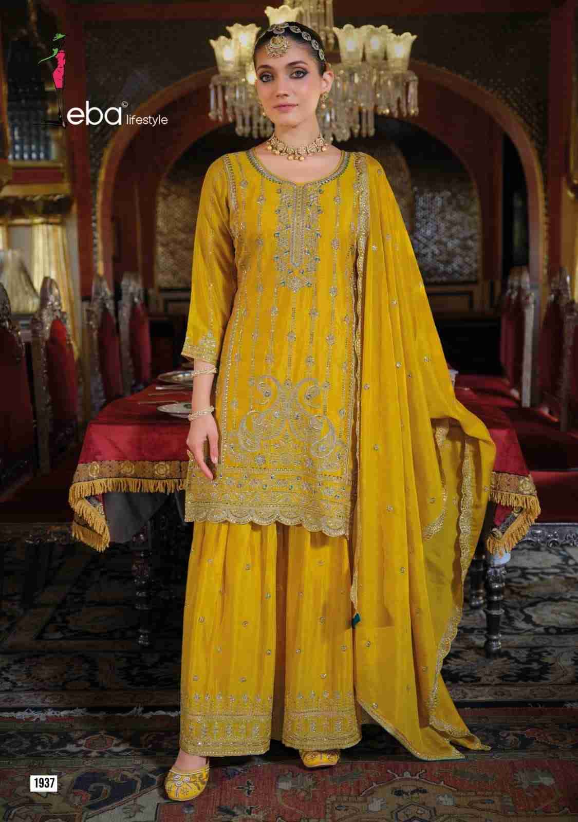 Surbhi By Eba Lifestyle 1935 To 1937 Series Beautiful Festive Suits Colorful Stylish Fancy Casual Wear & Ethnic Wear Chinnon Embroidery Dresses At Wholesale Price