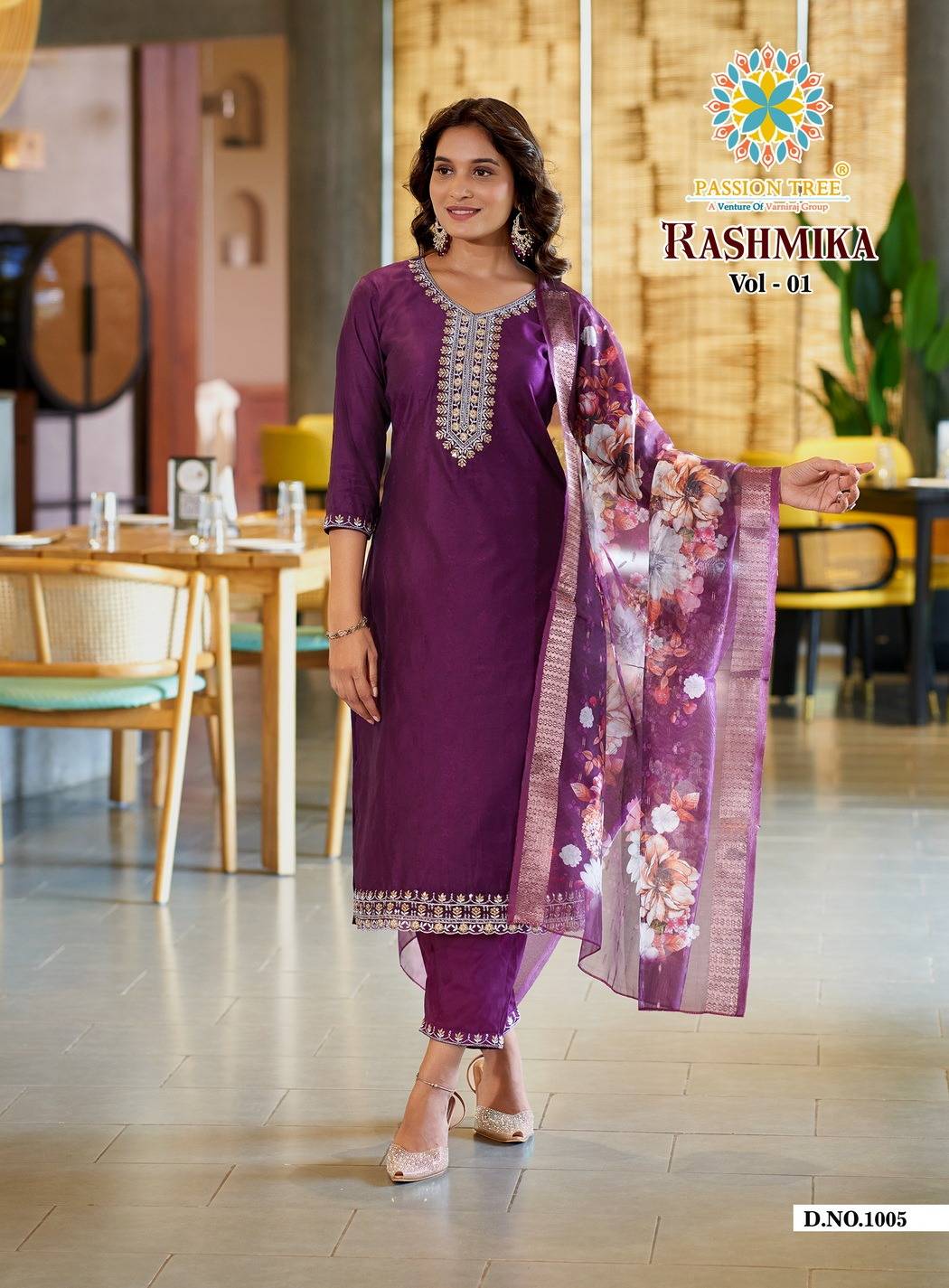 Rashmika Vol-1 By Passion Tree 1001 To 1008 Series Beautiful Festive Suits Colorful Stylish Fancy Casual Wear & Ethnic Wear Viscose Silk Print Dresses At Wholesale Price