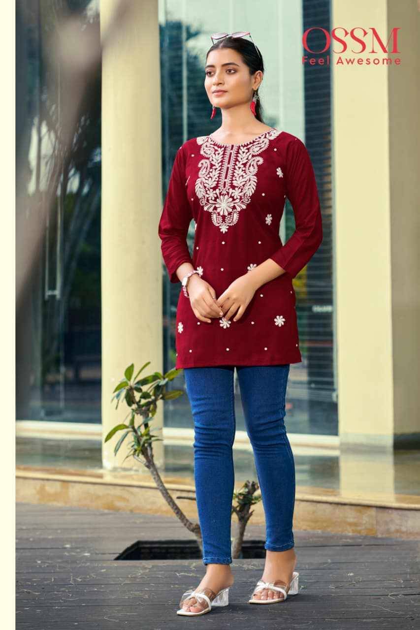 Nora Vol-7 By Ossm 1001 To 1006 Series Designer Stylish Fancy Colorful Beautiful Party Wear & Ethnic Wear Collection Rayon Slub Tops At Wholesale Price